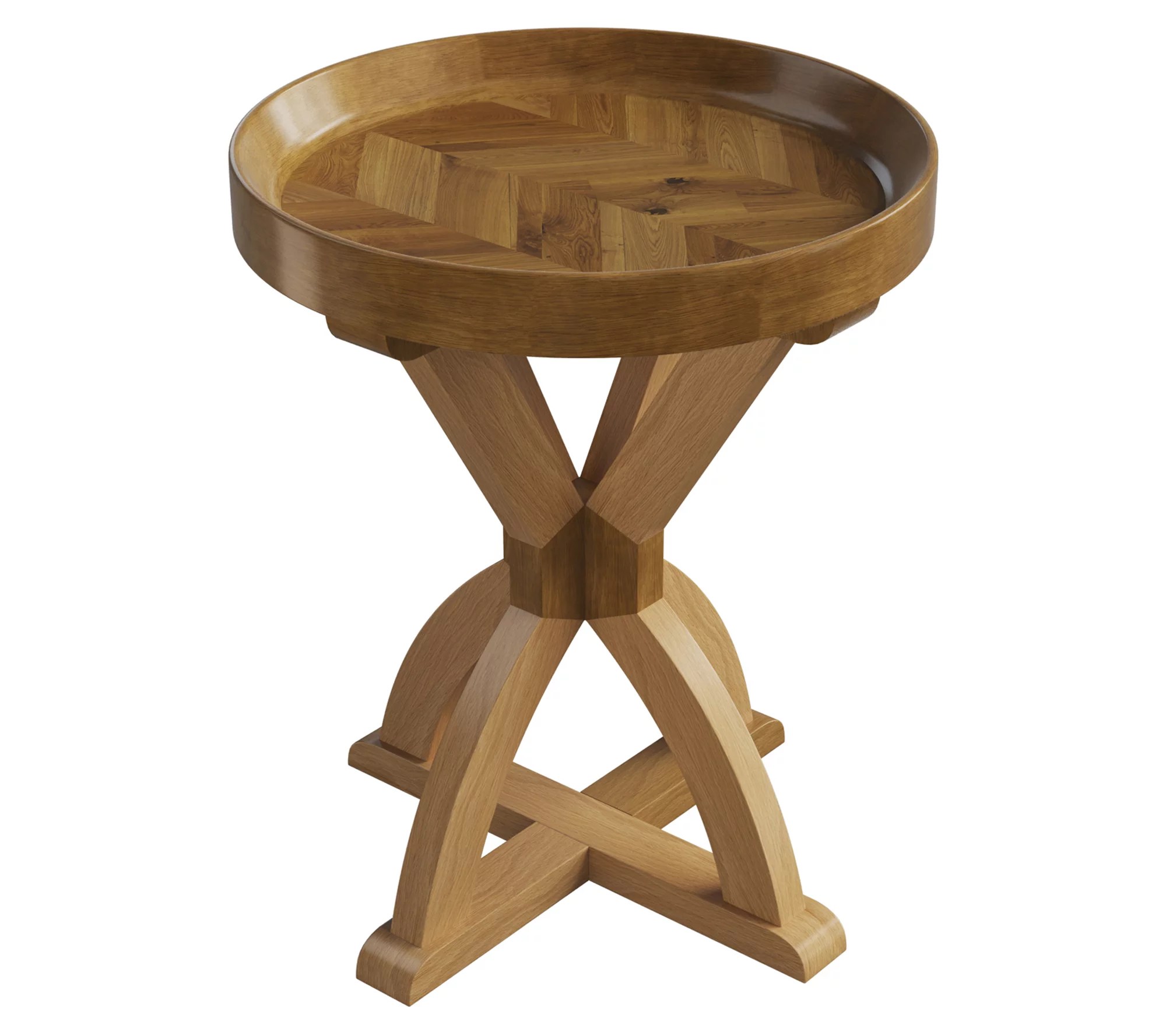 Lavish Home Side Table Mango Wood Pedestal Table