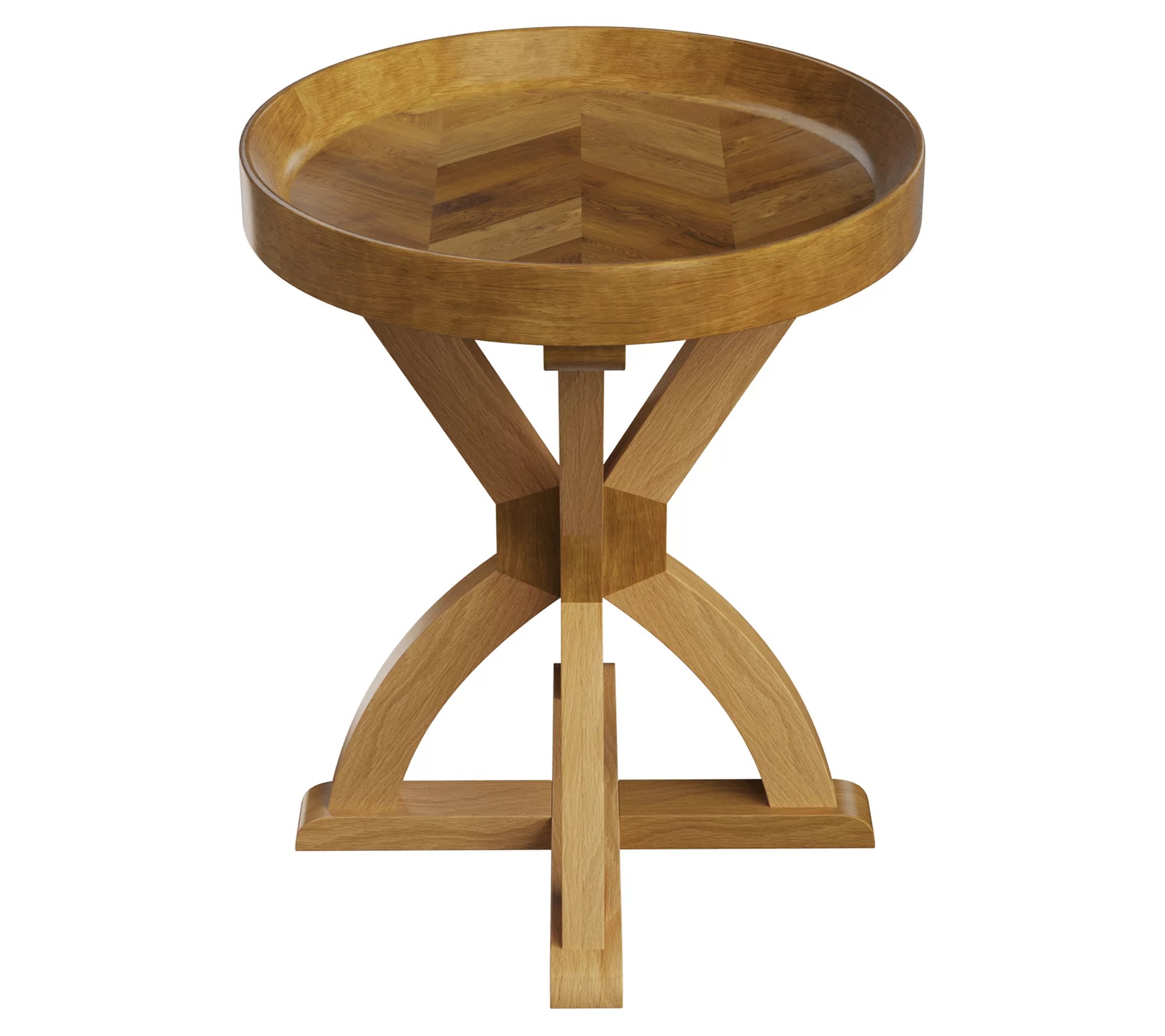 Lavish Home Side Table Mango Wood Pedestal Table