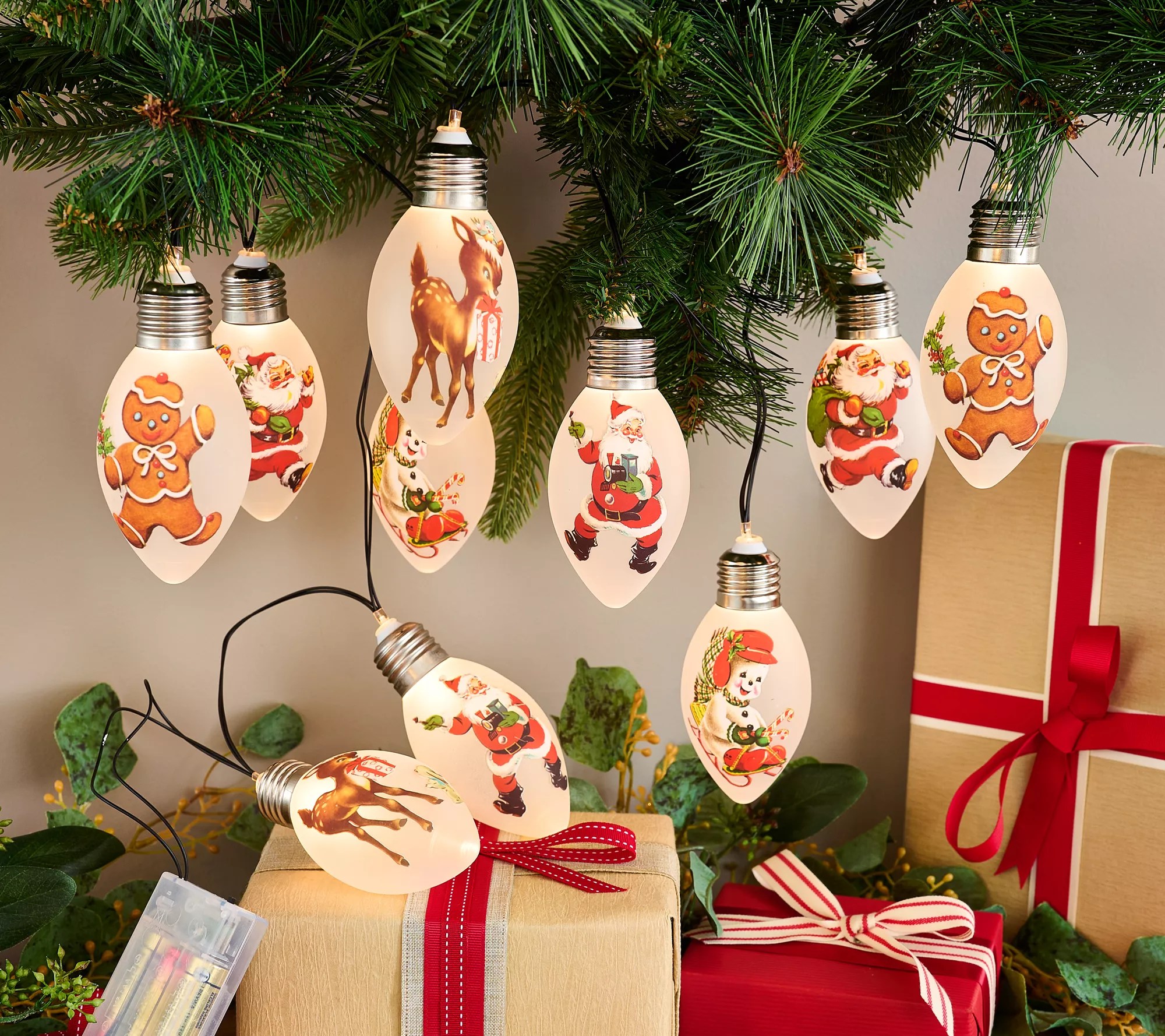 Mr. Christmas 10 Bulb Vintage Glass Ornament Light Strand