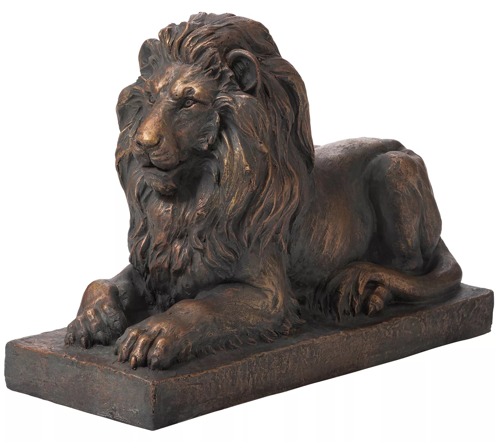 Glitzhome Majestic King Lying Lion Lawn Garden Statue