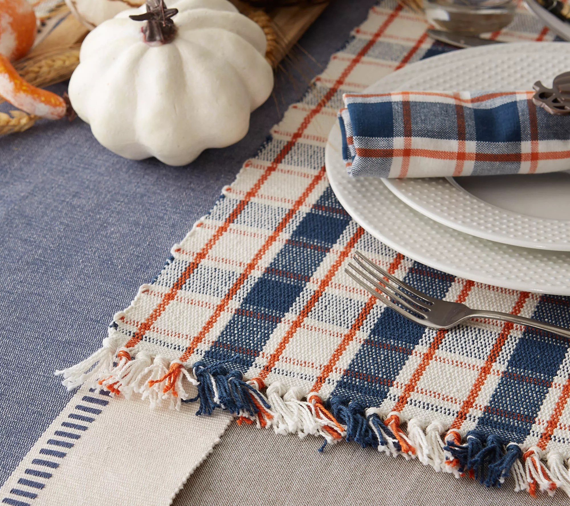 Design Imports Set of 6 Autumn Farmhouse PlaidPlacemats