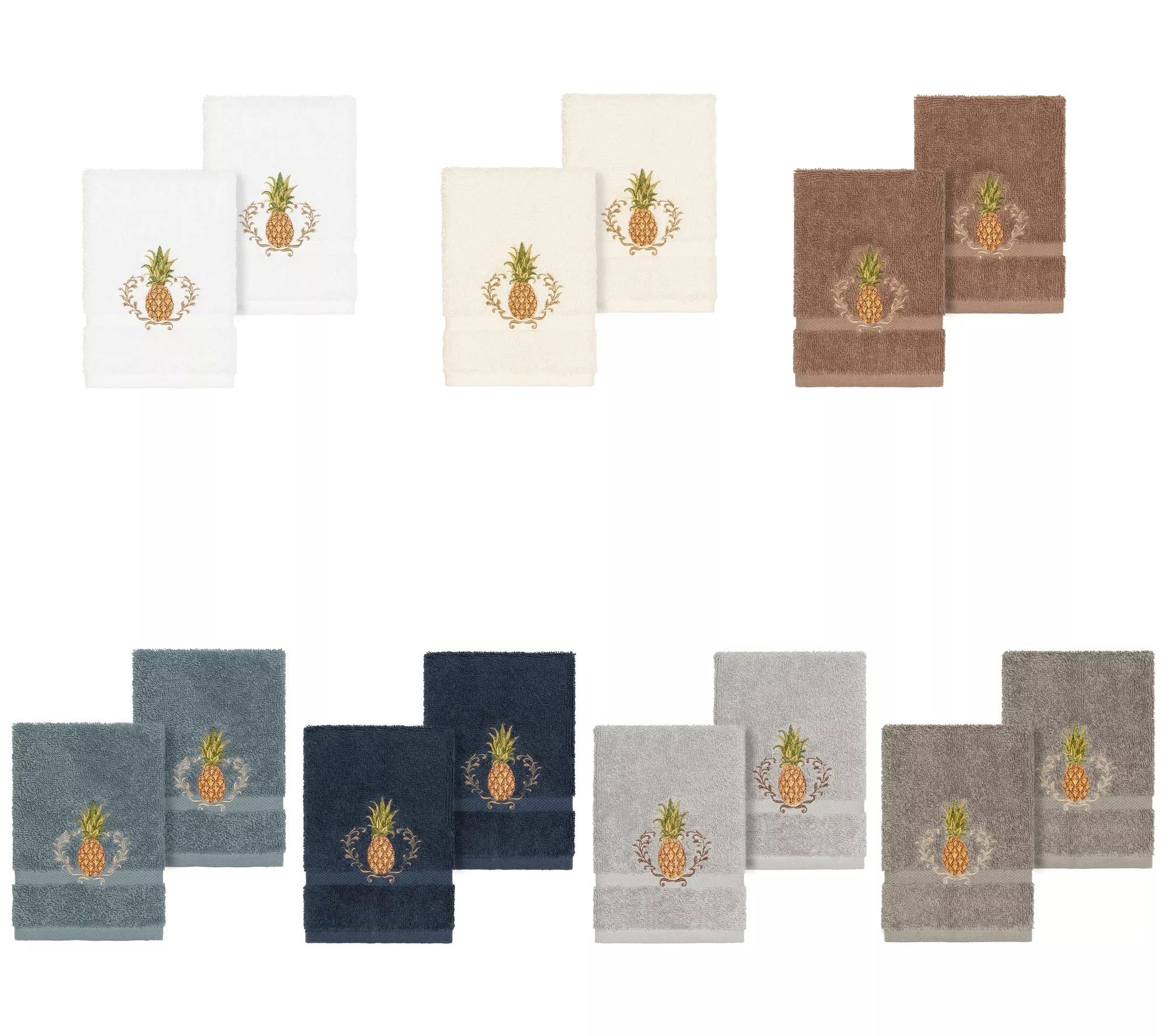 Linum Home Textiles 2PC Embellished Washcloth Set