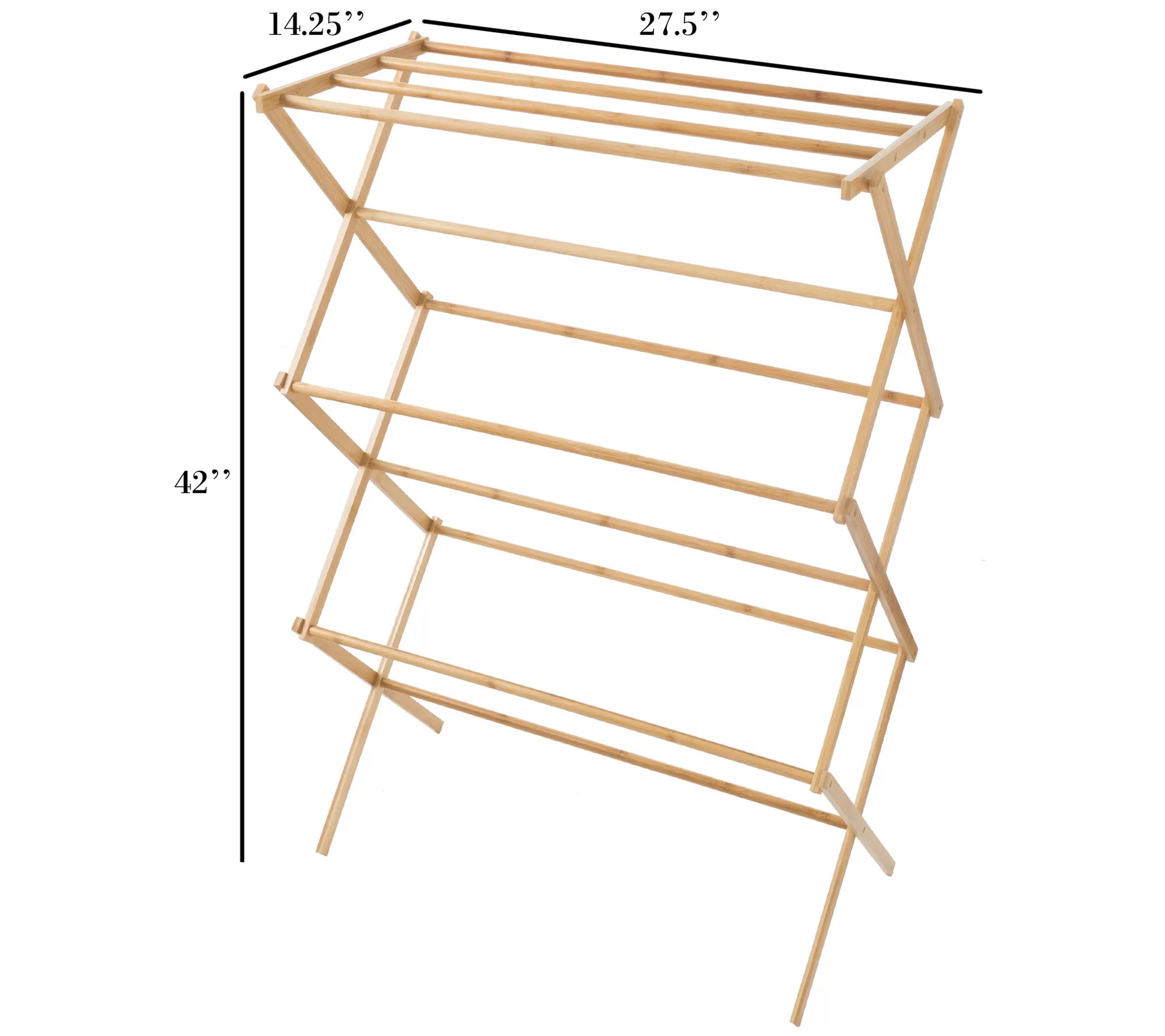 Hastings Home Bamboo Wooden Clothes Drying Rack