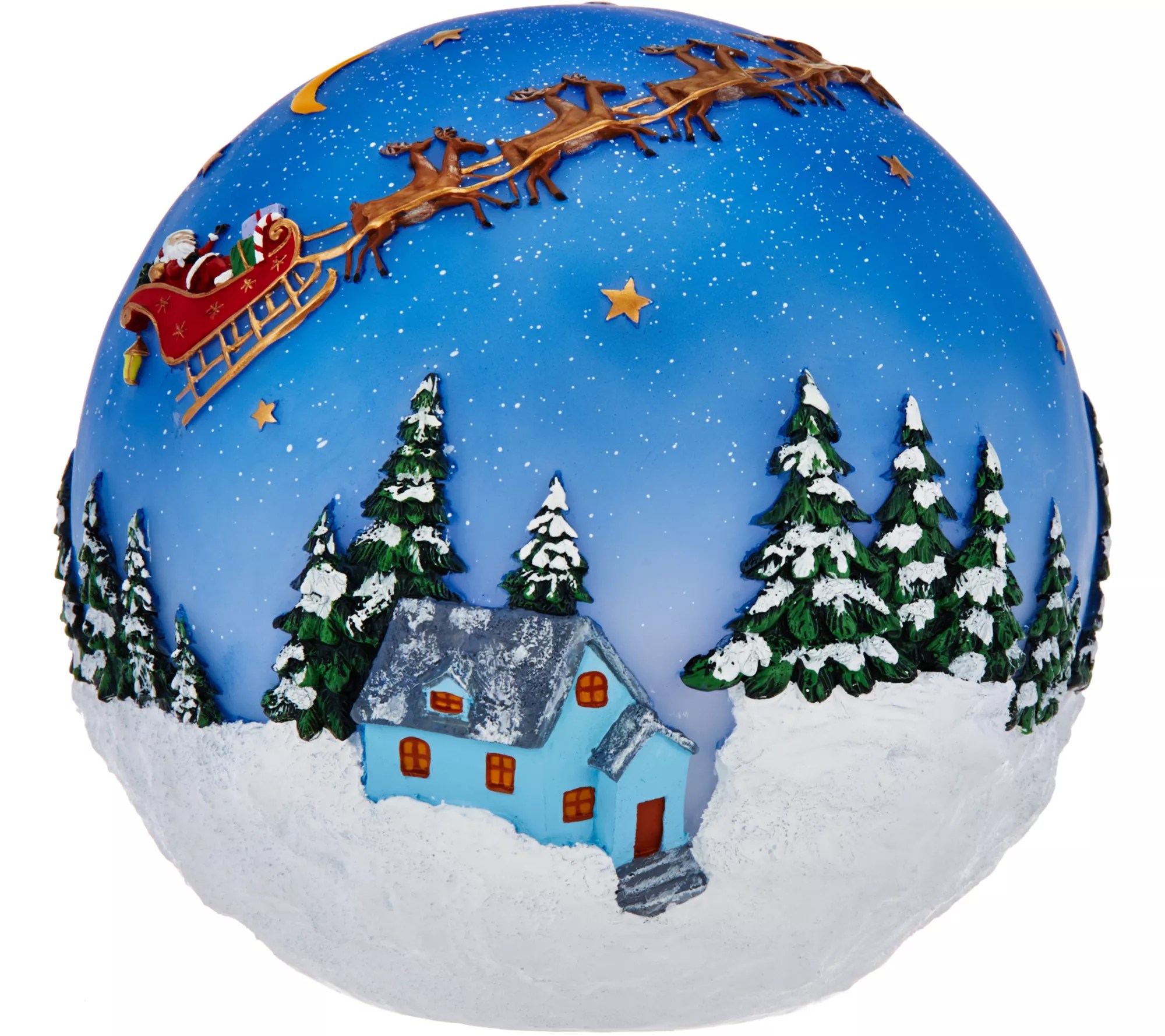Plow and Hearth Outdoor/Indoor 8" Glowing Sphere with Holiday Scene