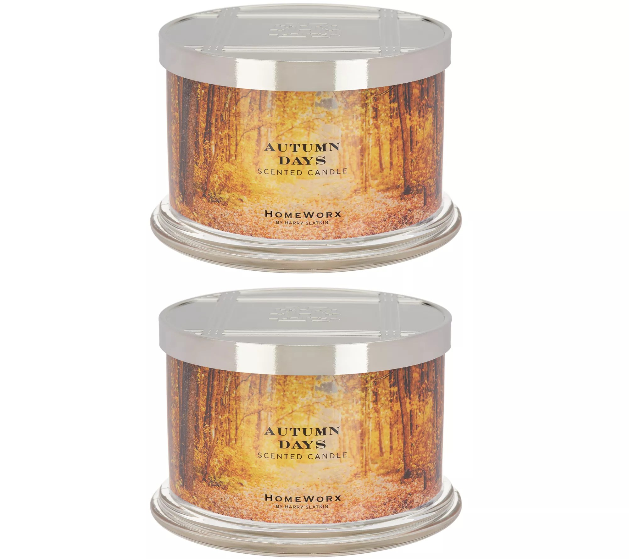 HomeWorx by Harry Slatkin Set of 2 Autumn Days 18oz 4Wick Candles