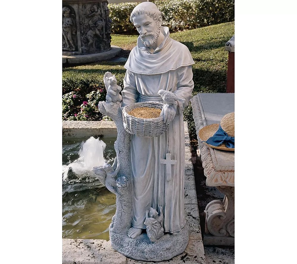 Design Toscano St. Francis Garden Feeder Statue