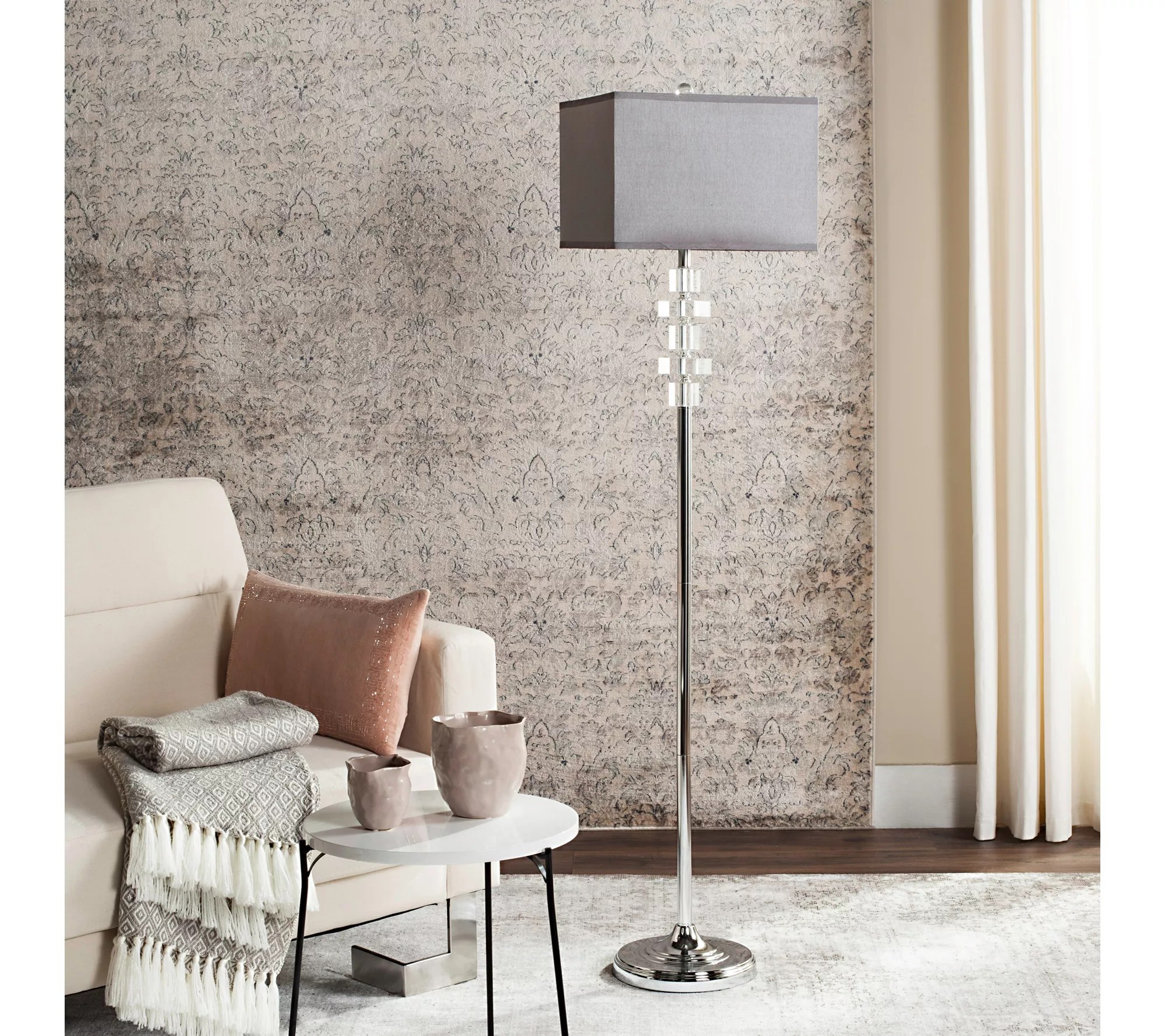 Safavieh Times Square Floor Lamp Chromewith Shade