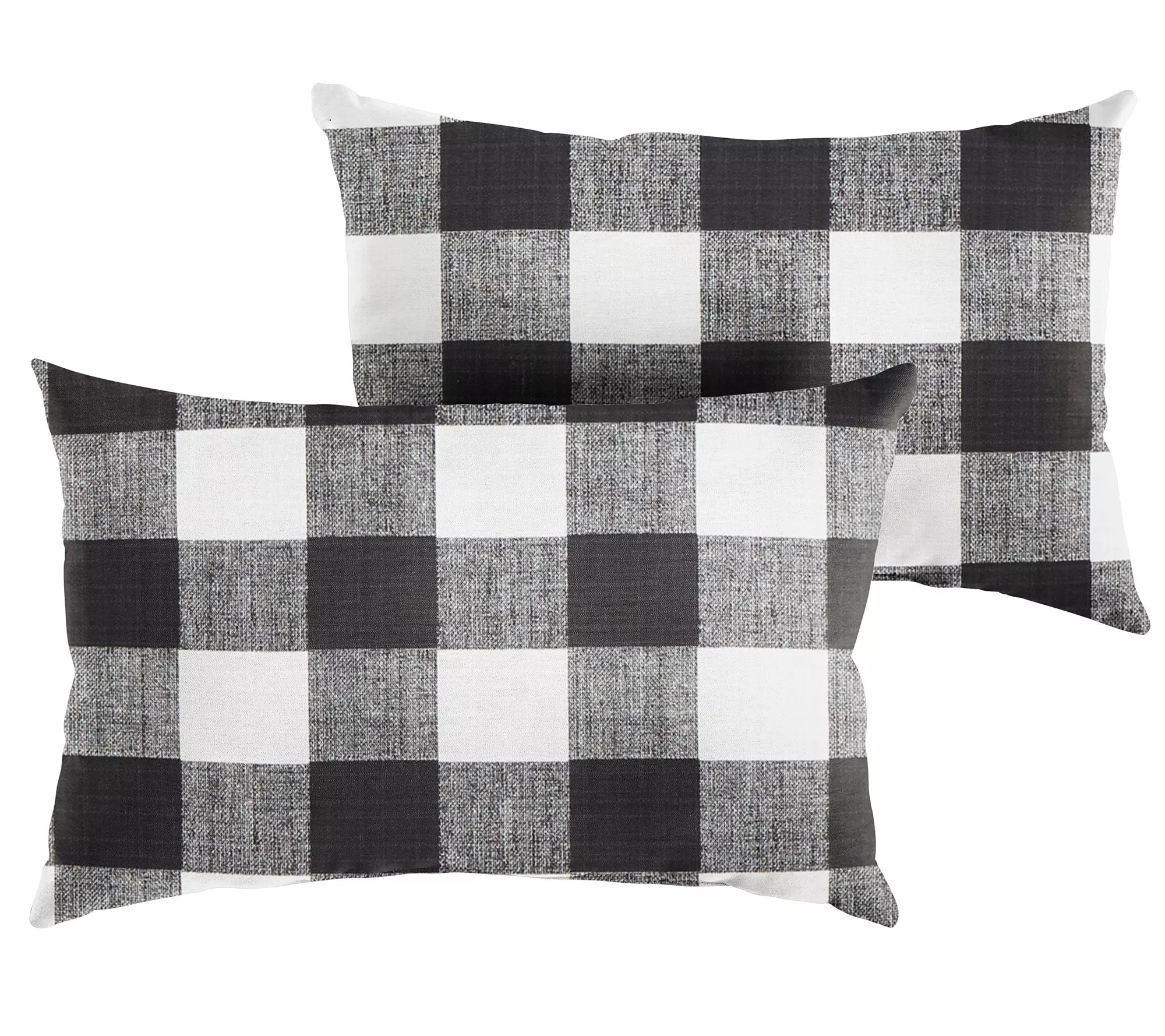Set of 2 Indoor/Outdoor Buffalo Plaid Lumbar Pillows