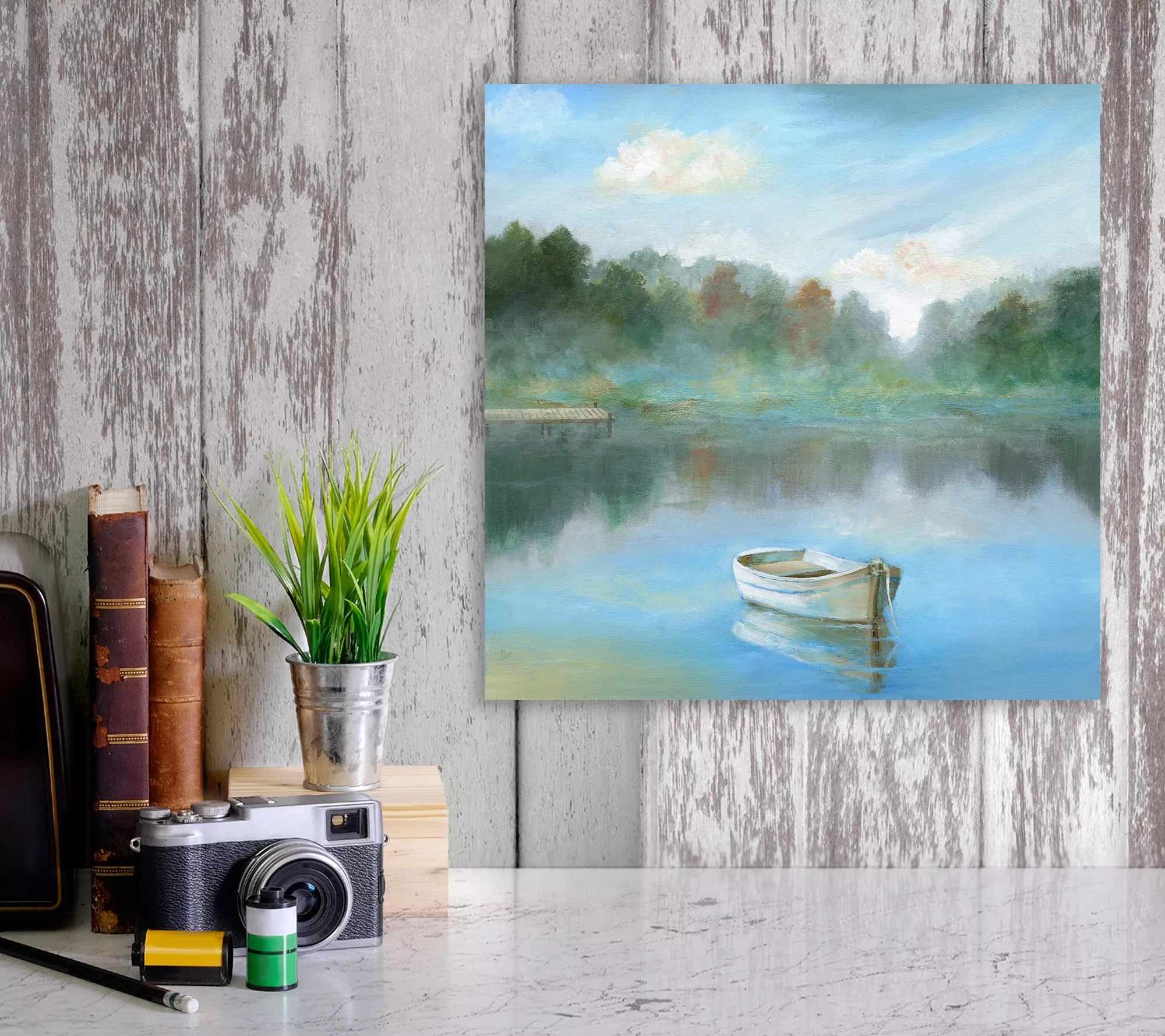 Courtside Market Tranquil Morning 16" x 16" Canvas Wall Art