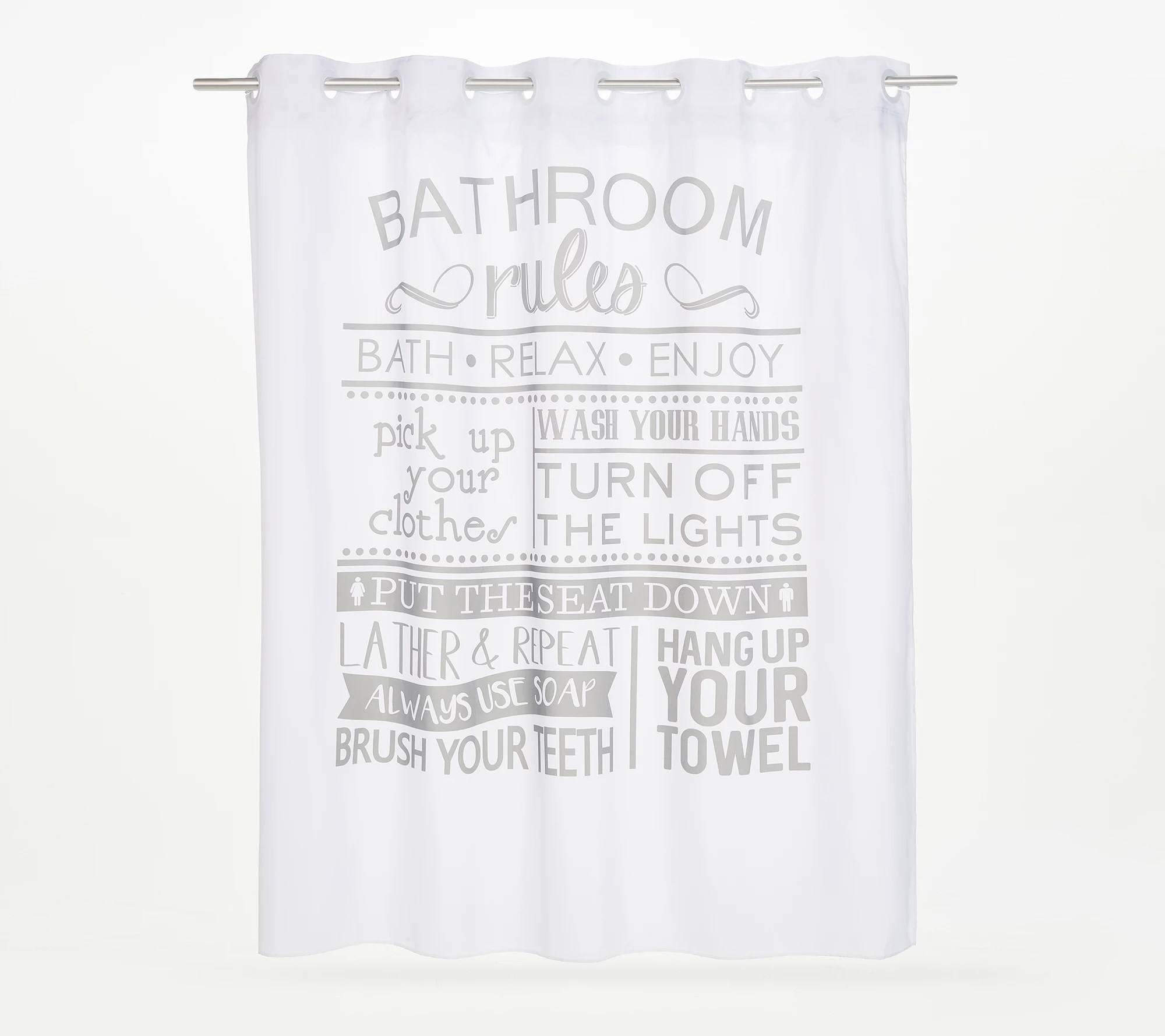 Hookless Inspirational Shower Curtain with BuiltIn Liner