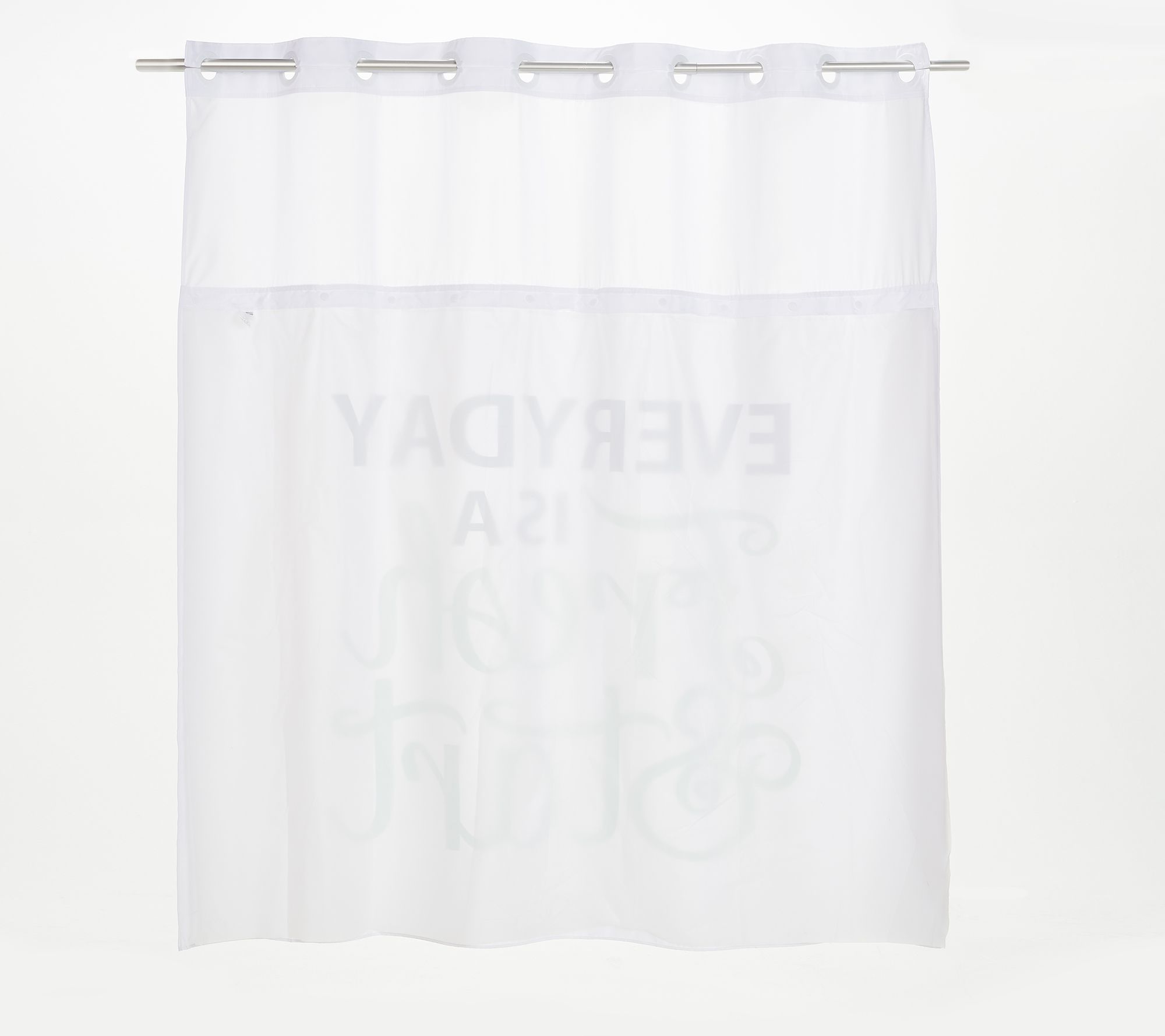 Hookless Inspirational Shower Curtain with BuiltIn Liner