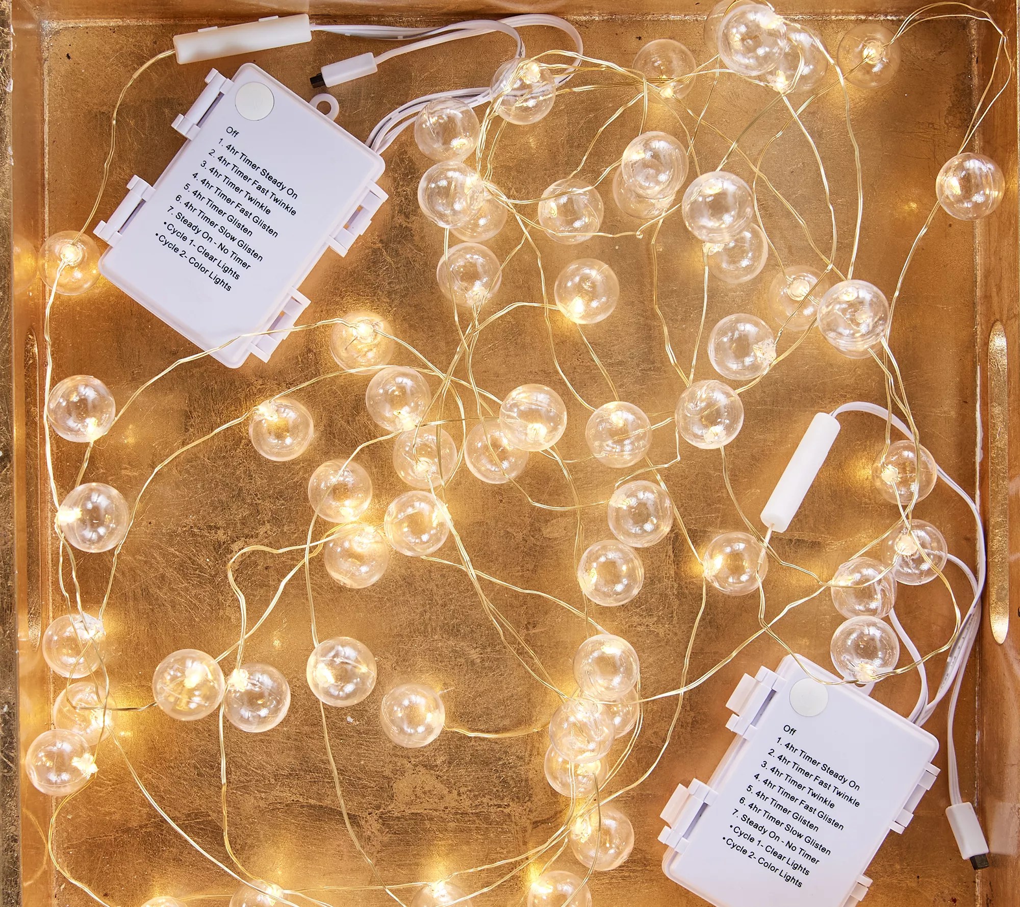 Martha Stewart Set of 2 8' Color Change Globe Light Strands