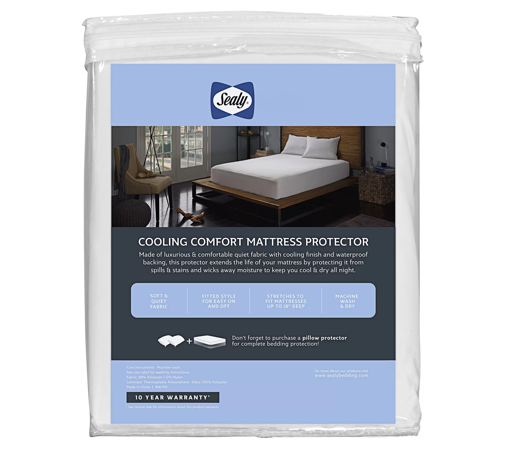 Sealy Cool Comfort Mattress ProtectorQueen
