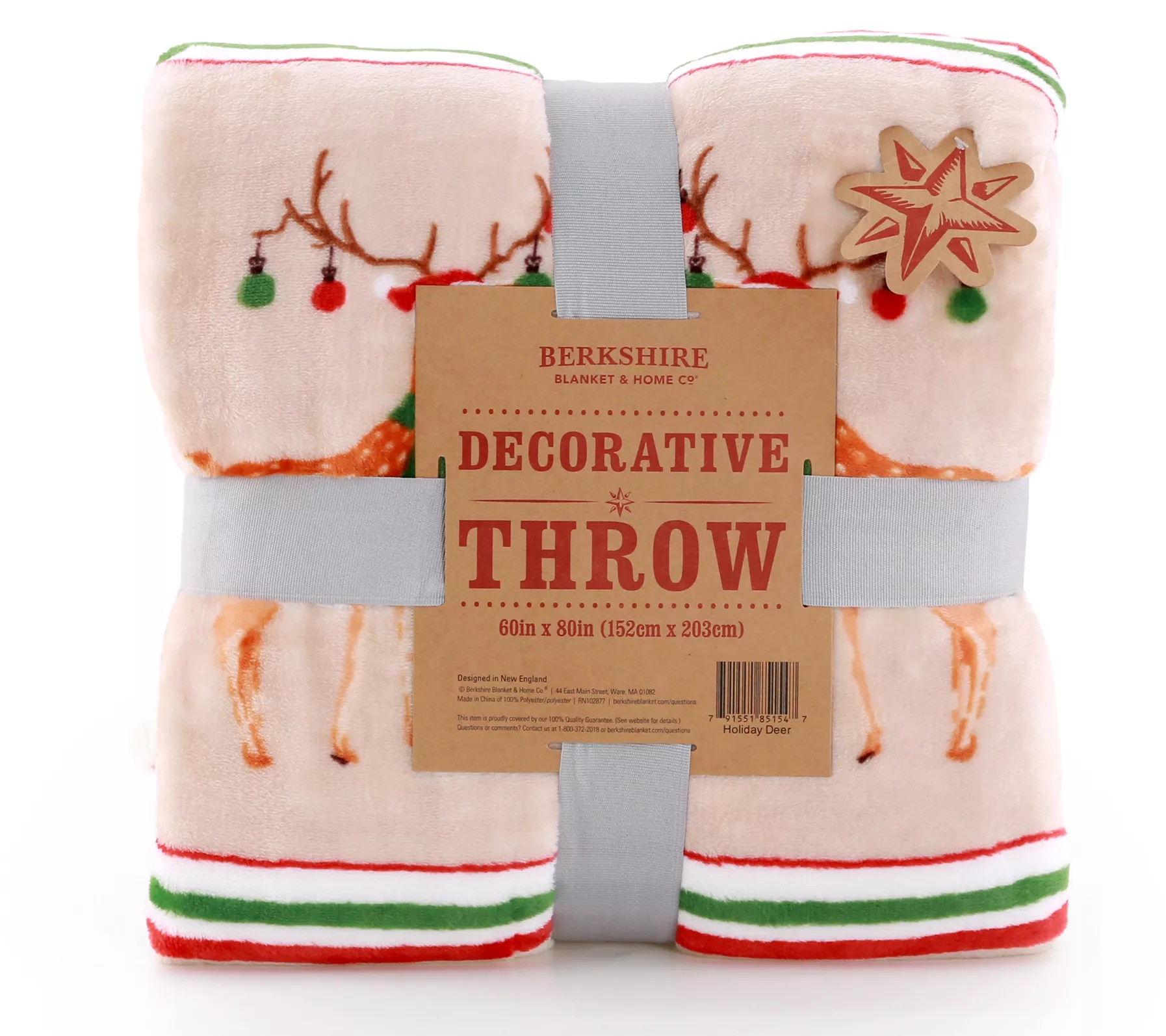Berkshire Oversized Whimsical Holiday Printed Throw