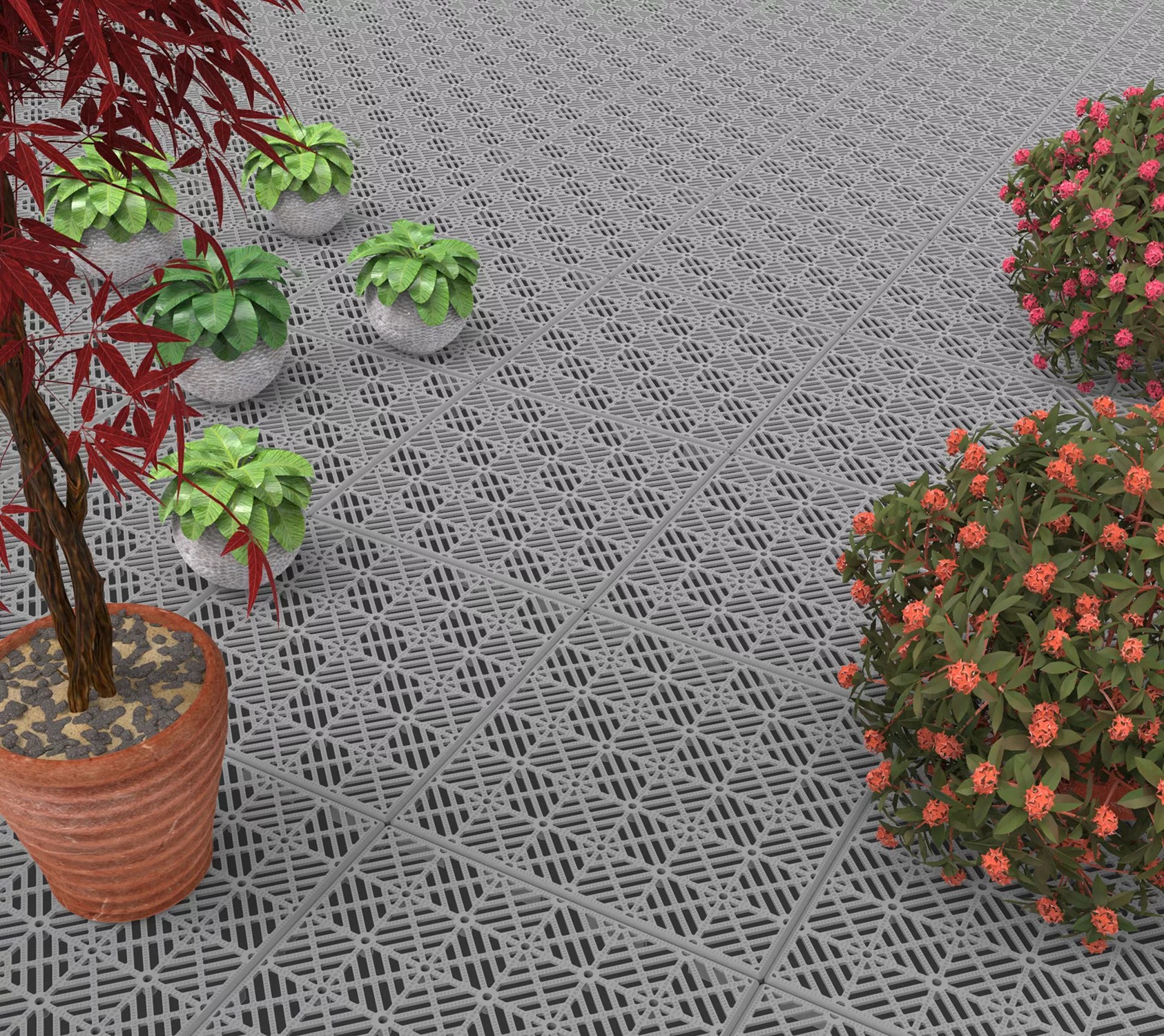 Pure Garden 6Pack Interlocking Patio Deck Tile s