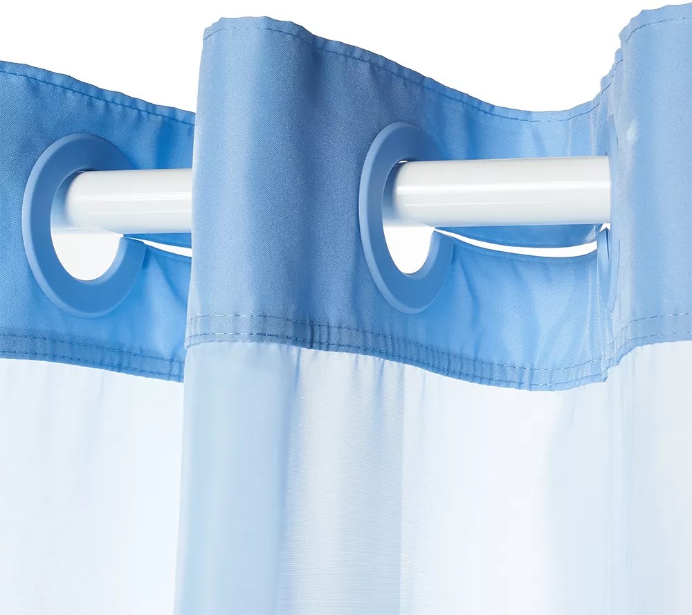 Hookless Mystery Window Shower Curtain with Four Mesh Pockets