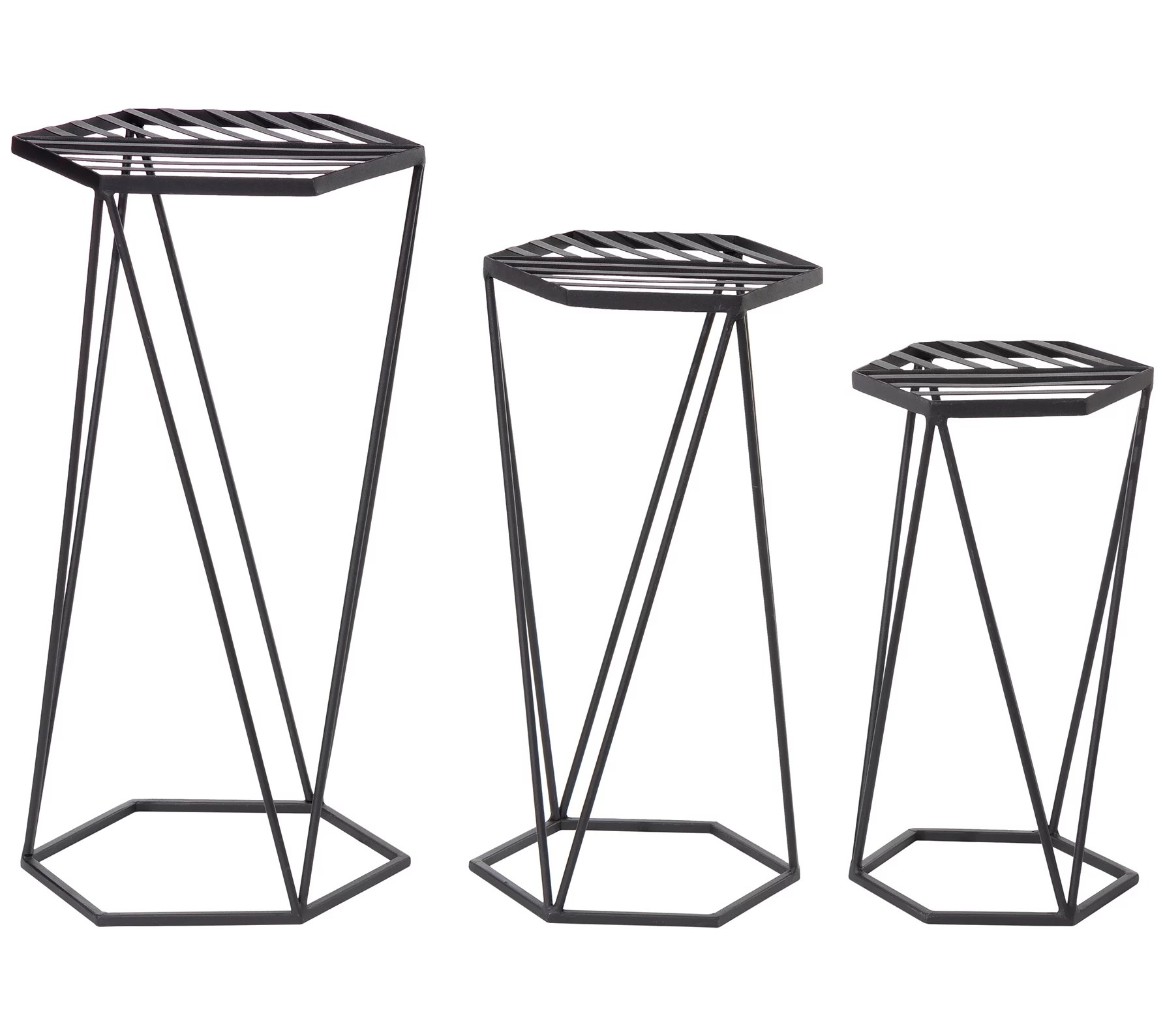 Glitzhome Modern Hexagon Plant Stands or AccentTables S/3