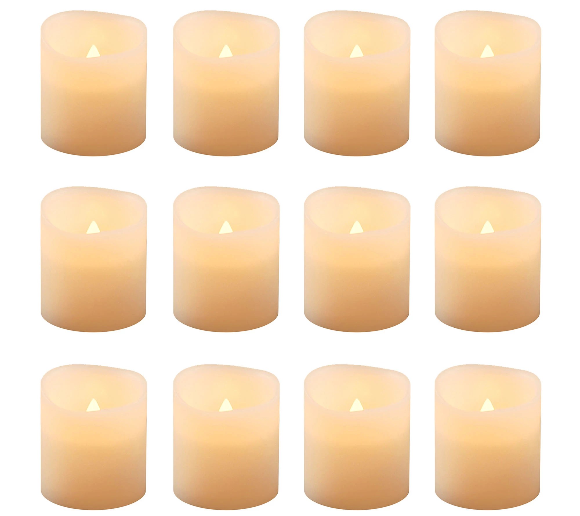 LumaBase 12 Amber Flameless Resin Votive Candles