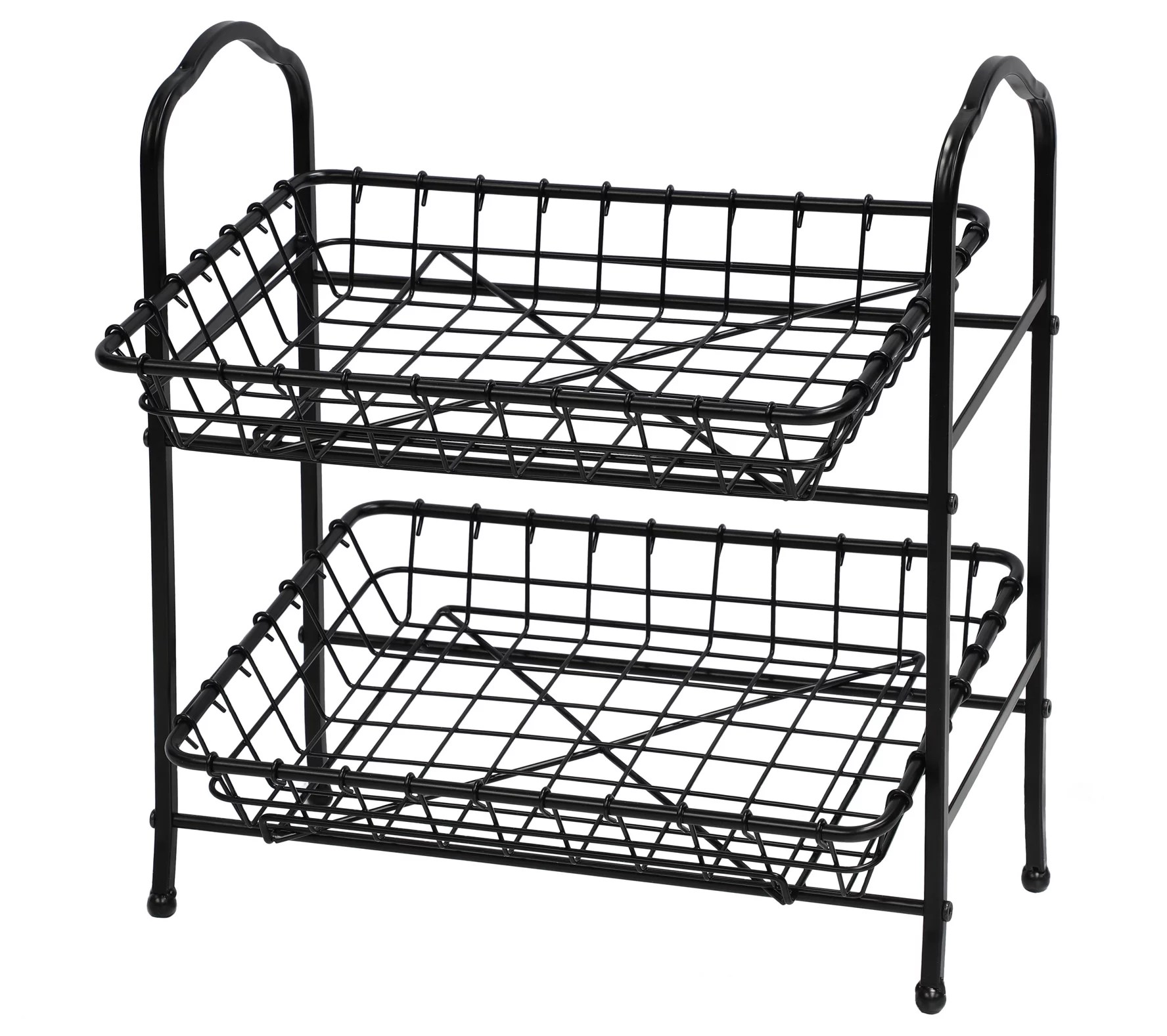 2Tier Metal Basket With Durable Finish & Removable Baskets