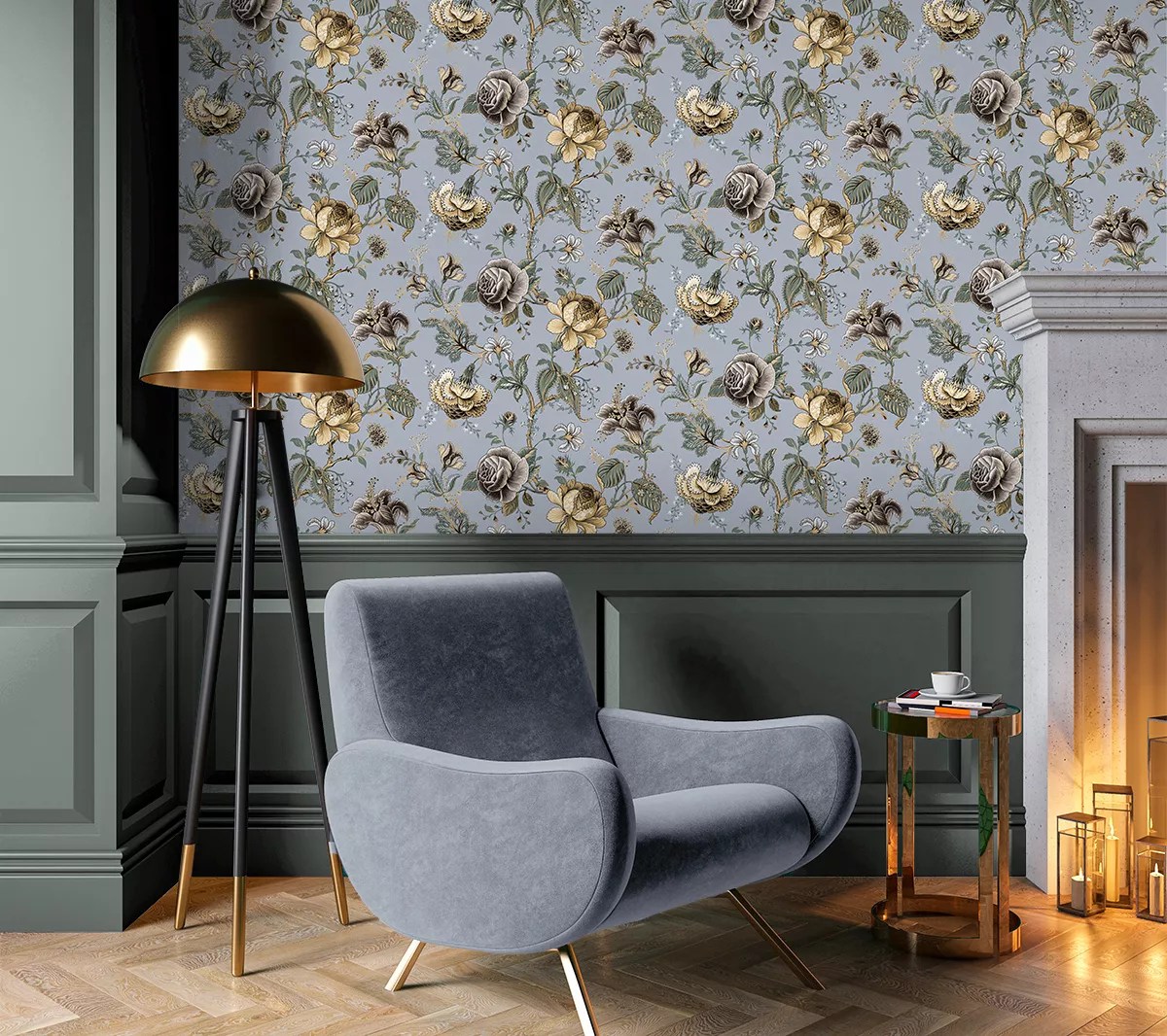 NextWall Sanibel Floral Trail Peel and Stick Wallpaper