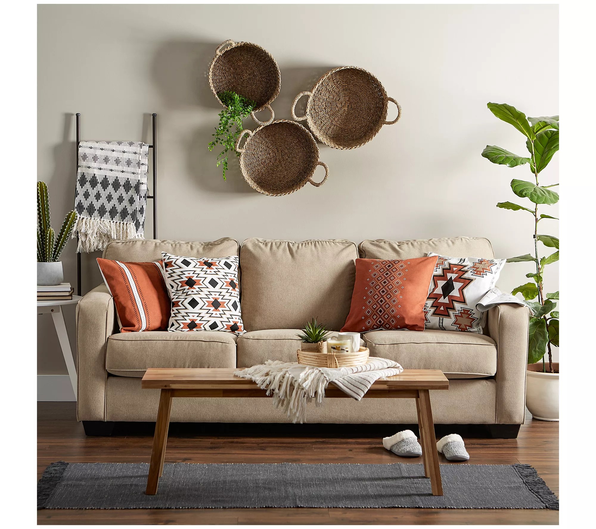 Design Imports Set of 4 Aztec Print Pillow Covers 18" x 18"