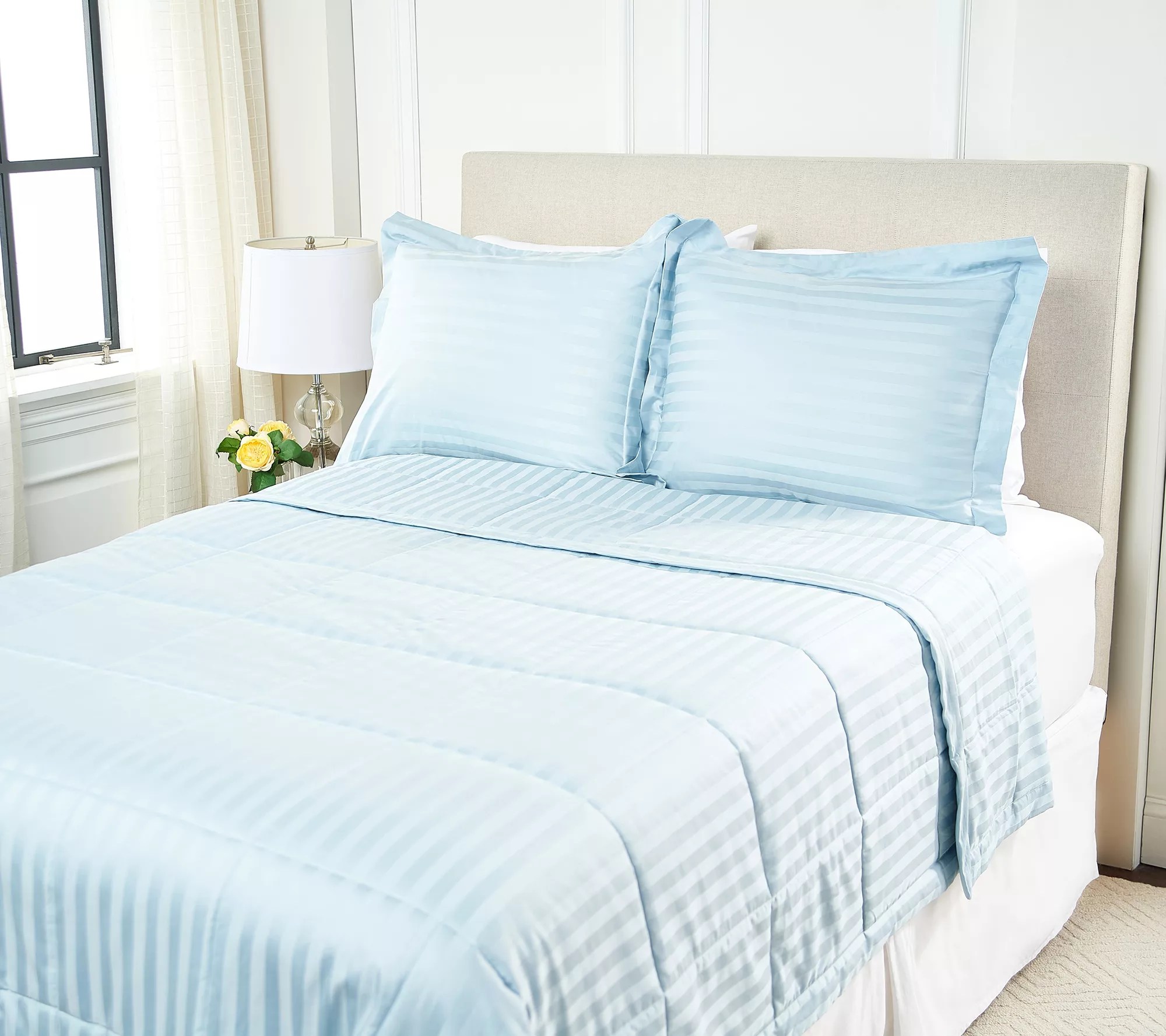 Northern Nights Damask Stripe Down Alternative Blanket Queen