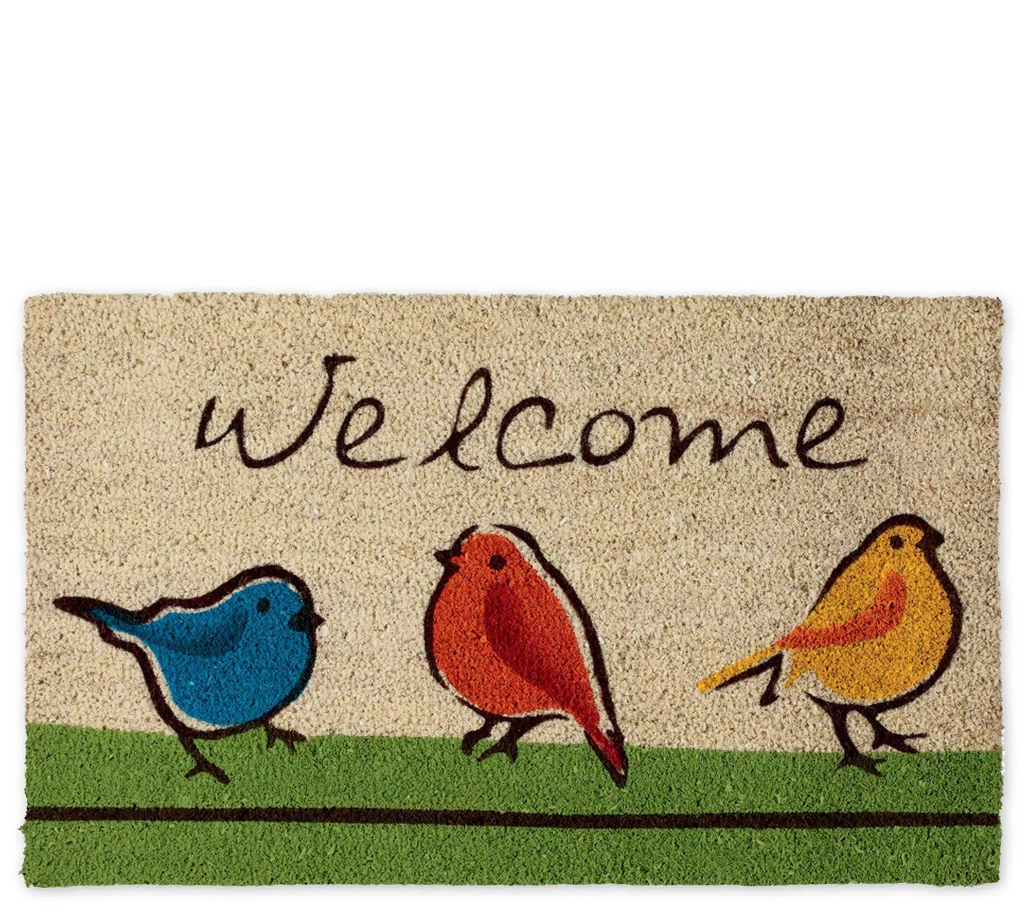 For The Birds Natural Coir Doormat with NonslipBack