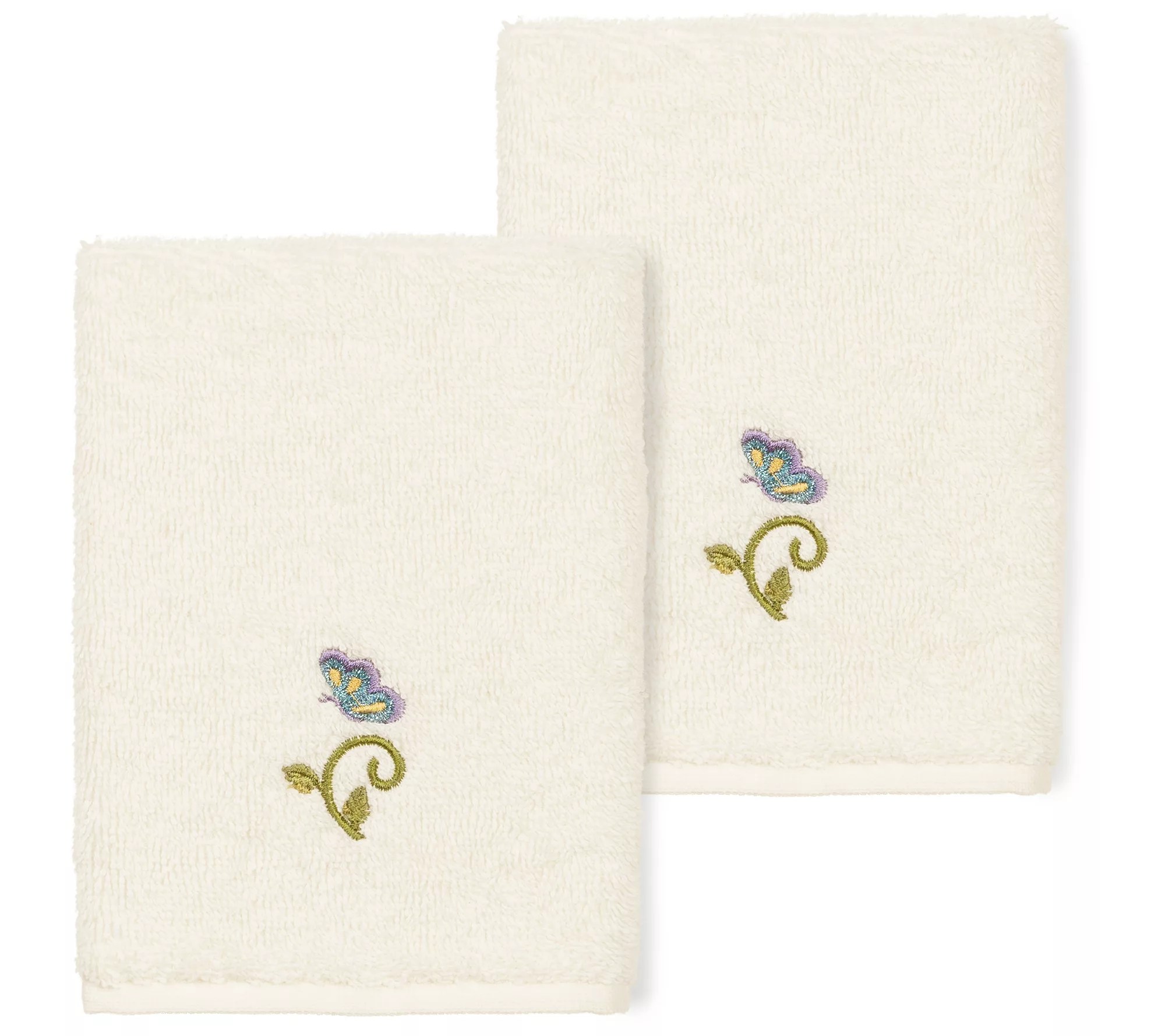 Linum Home Textiles Rebecca 2PC Embellished Washcloth Set
