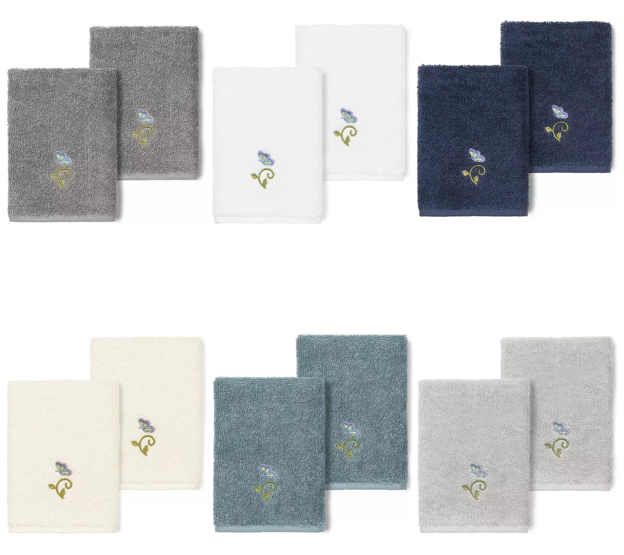 Linum Home Textiles Rebecca 2PC Embellished Washcloth Set