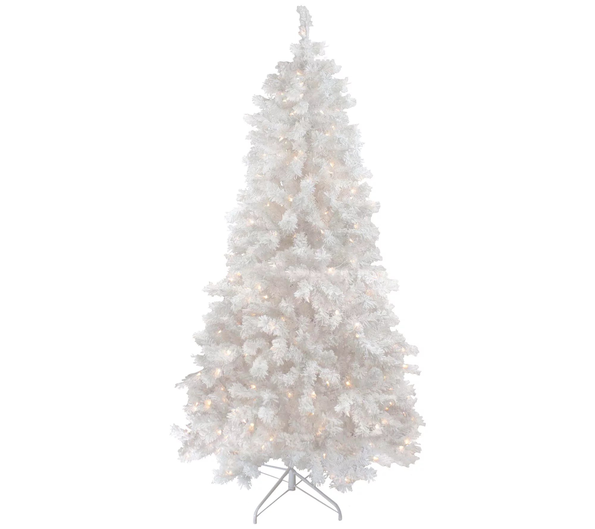 Northlight 7.5' Prelit Flocked White Spruce Christmas Tree