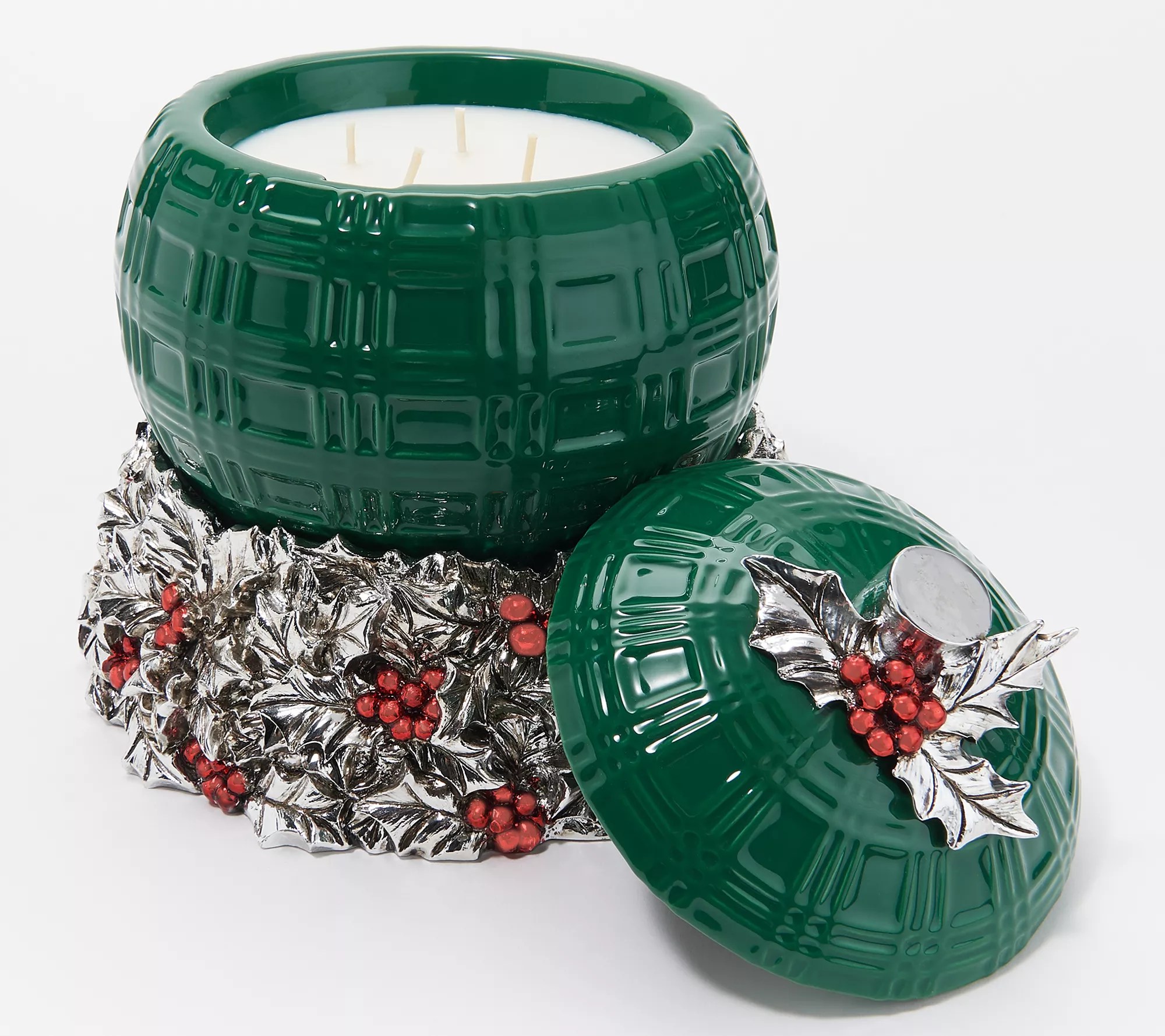 HomeWorx by Harry Slatkin Green Filled Ornament and Candle Holder