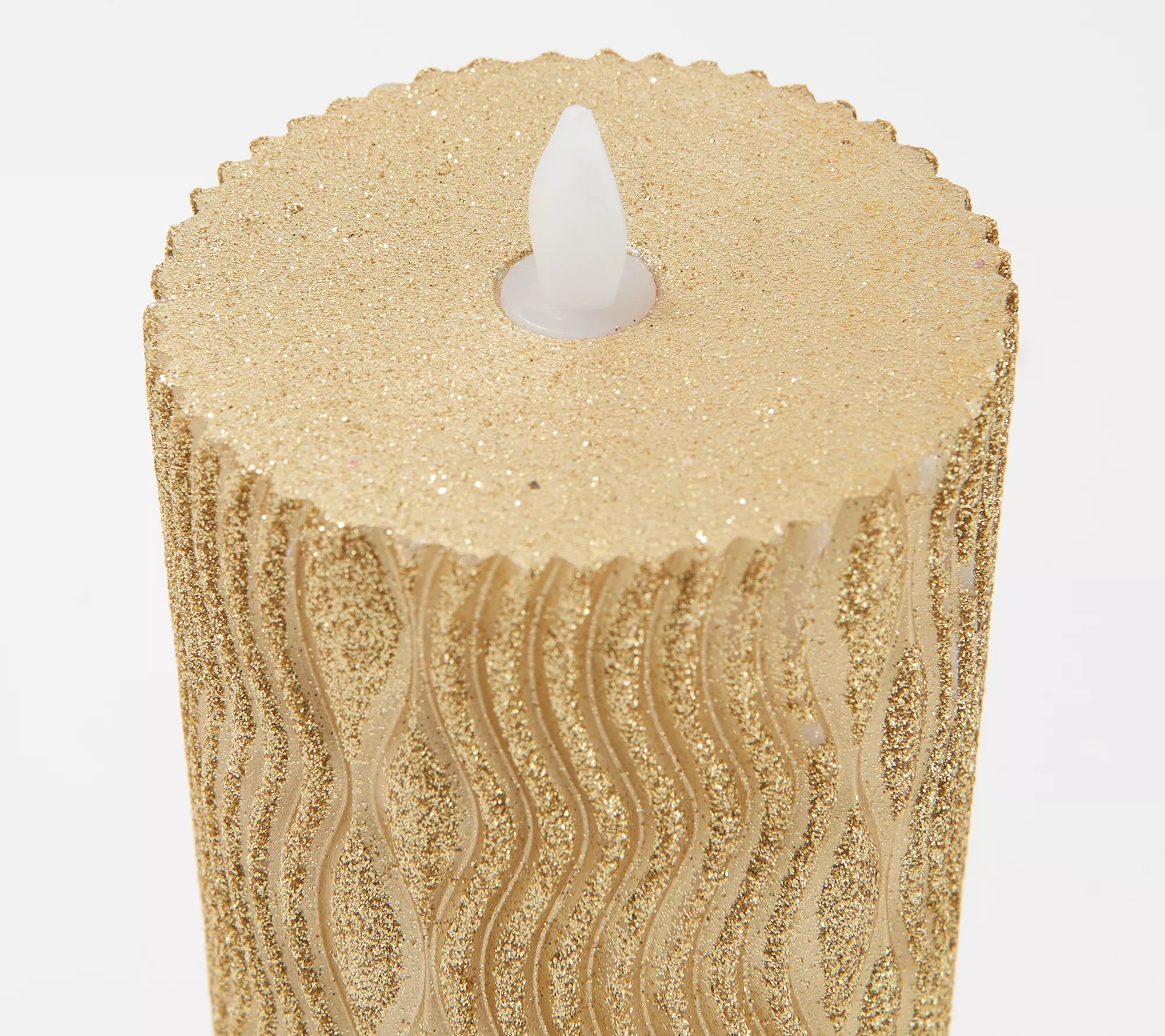 Home Reflections S/2 Flameless Swirled Glitter Pillars w/Boxes