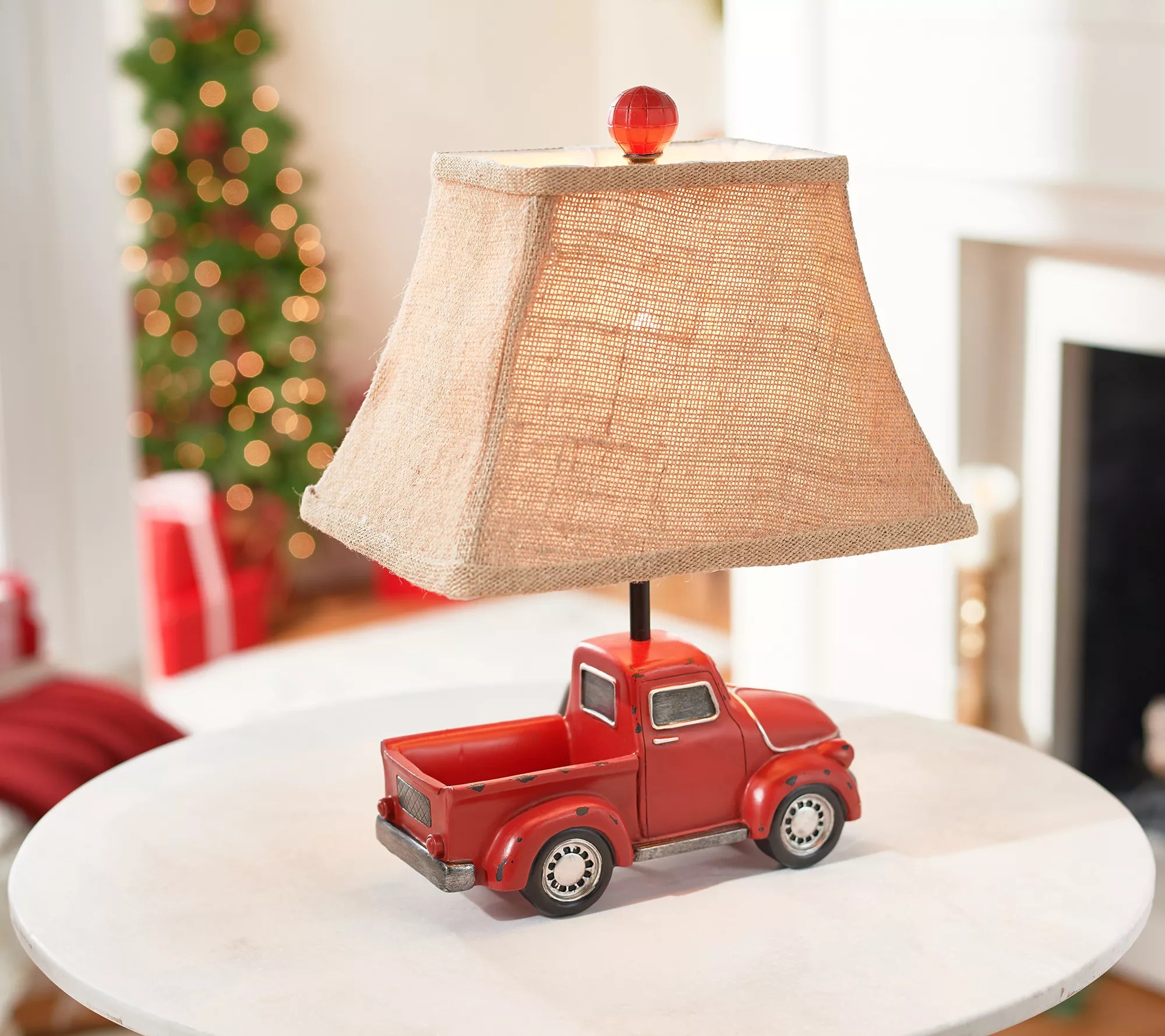 14" Holiday Truck Decorative Lamp with Shade by Valerie
