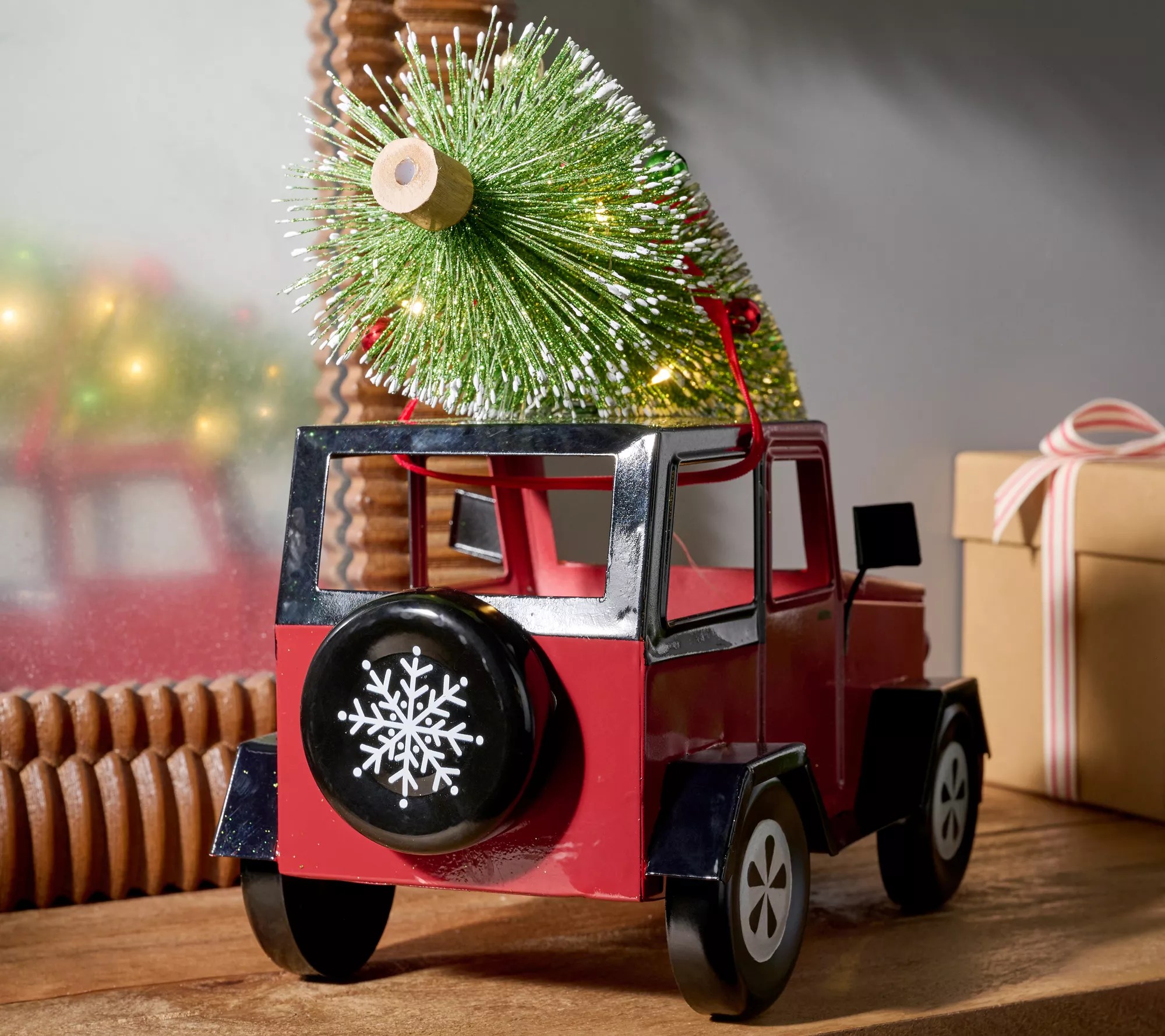Home Reflections 10" Illuminated Holiday Truck with Tree