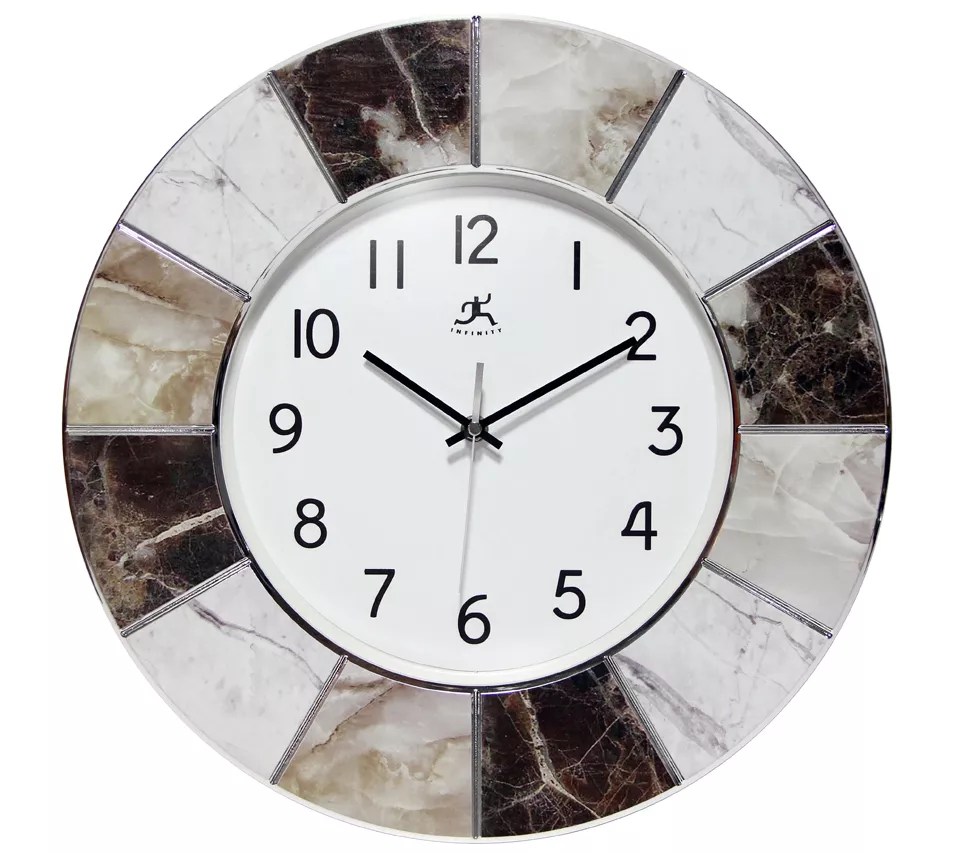 Infinity Instruments Modern Marble 16" Wall Clock