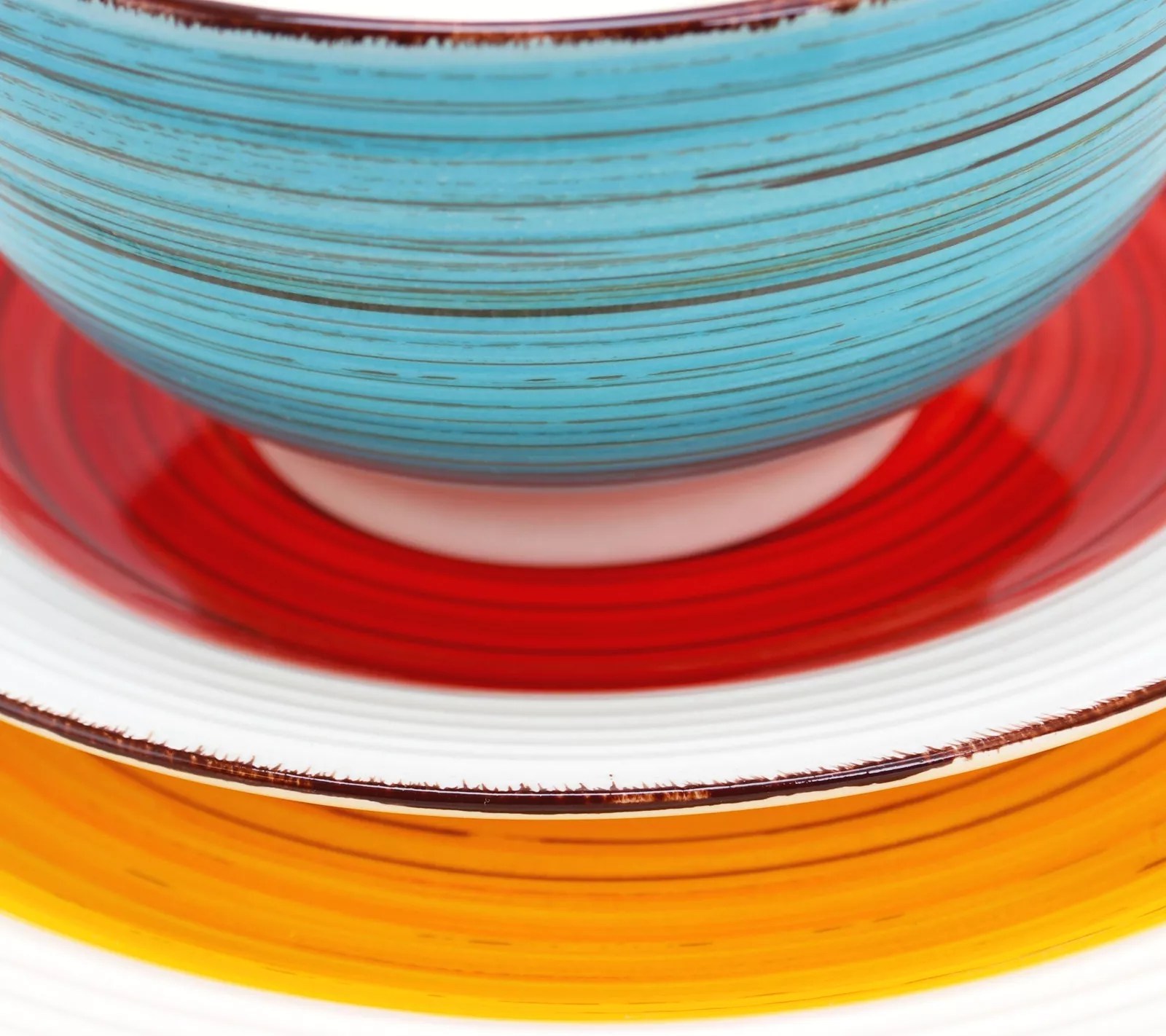 Gibson Home Confetti Band 12 Piece Assorted Dinnerware Set