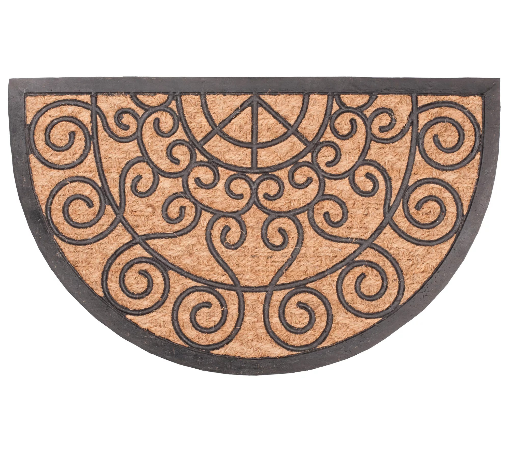 Tuffcor Half Round Scroll Coir and Rubber Doormat