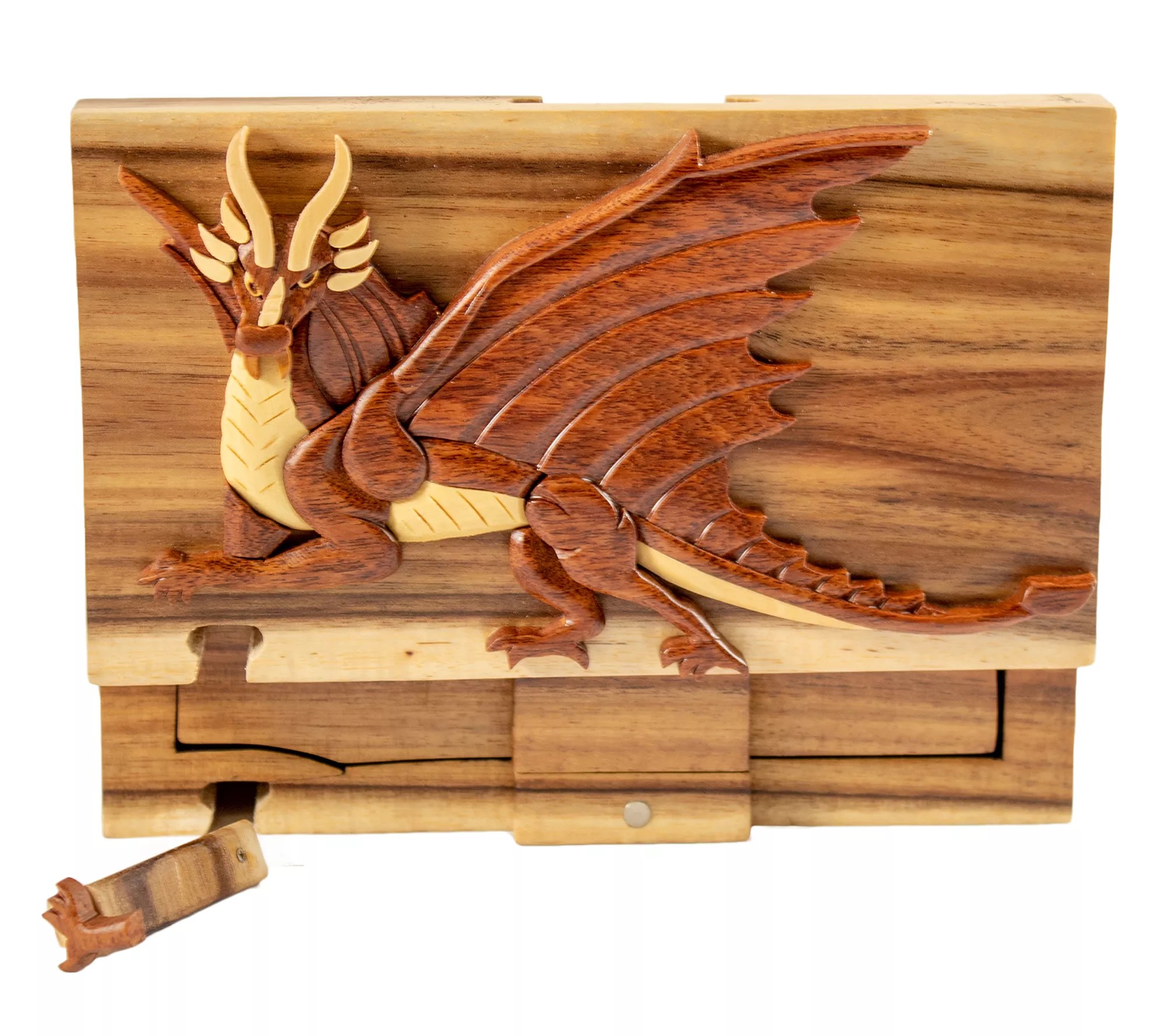Carver Dan's Flying Dragon Puzzle Box with Closures