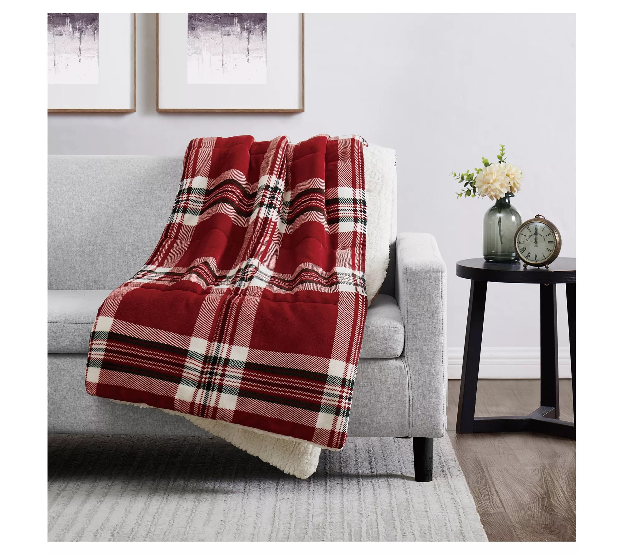 London Fog Plaid FauxFur 50" x 60" Boxed Throw