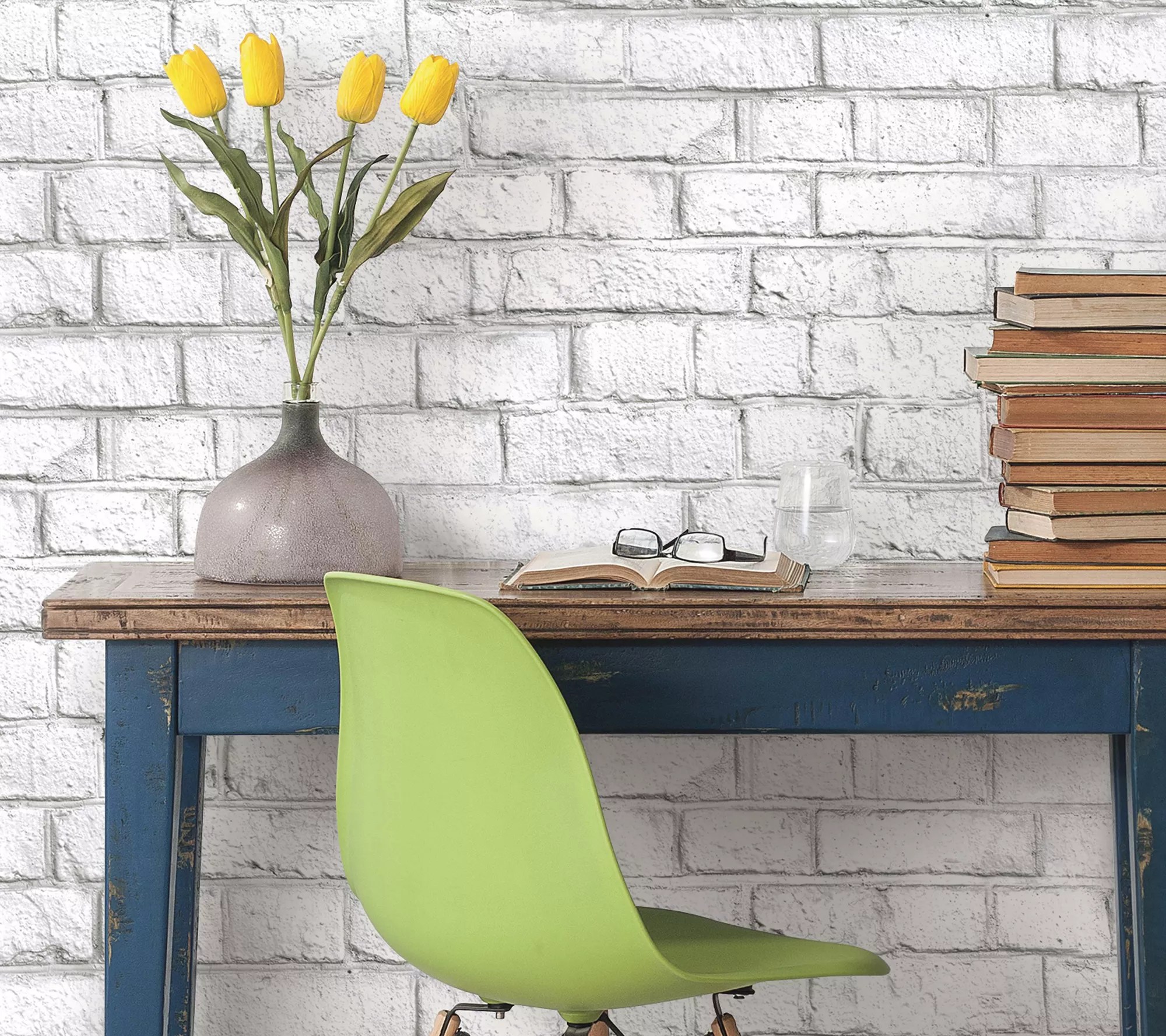 White Brick Wall Decal