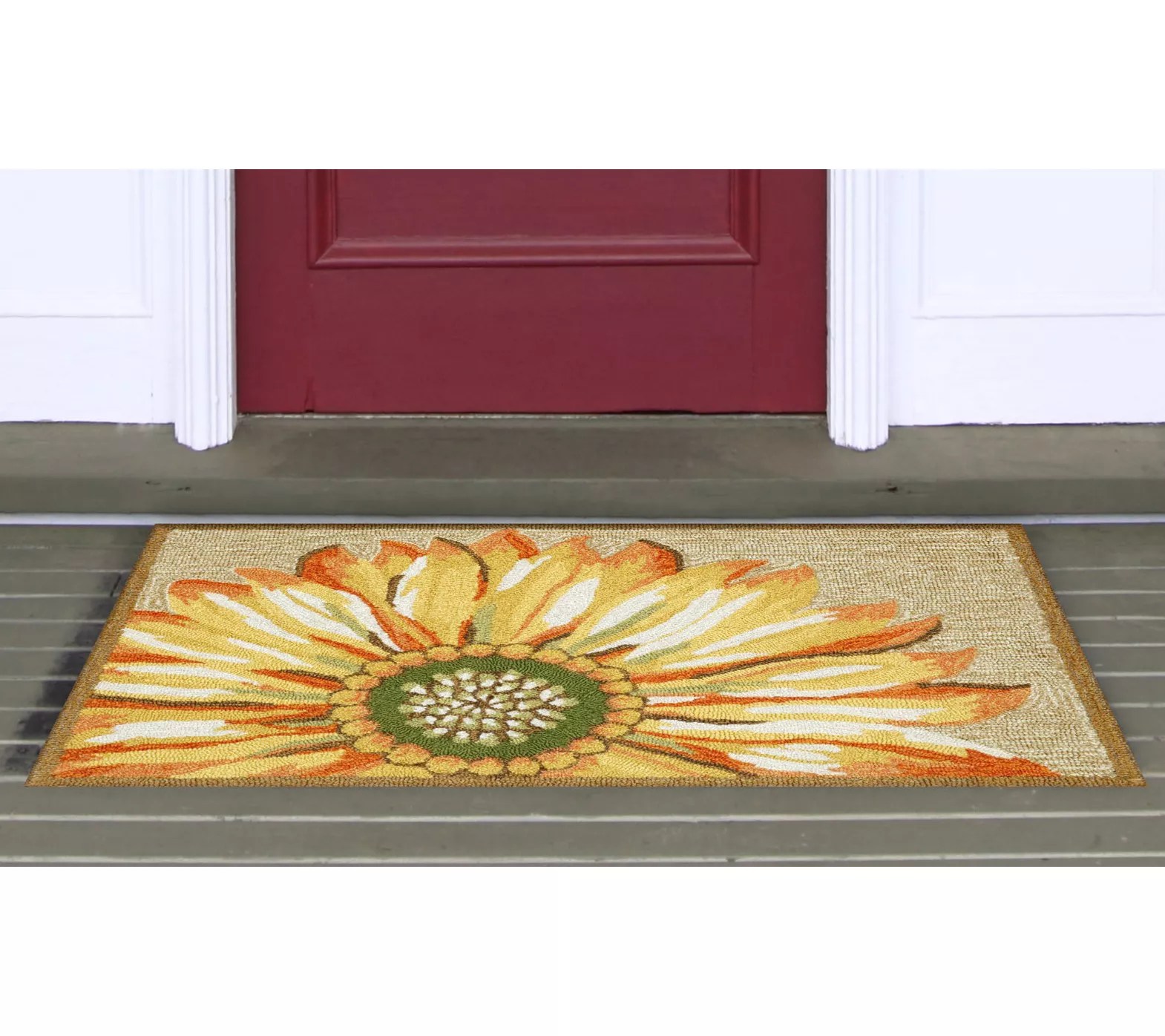 Liora Manne Frontporch Sunflower In/Out Rug Yellow 30" x 48"