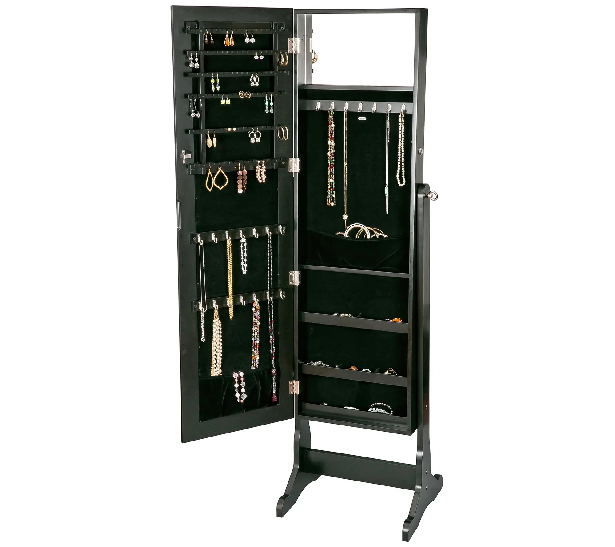 Mele & Co. Victoria Mirrored Jewelry Armoire in Java Finish