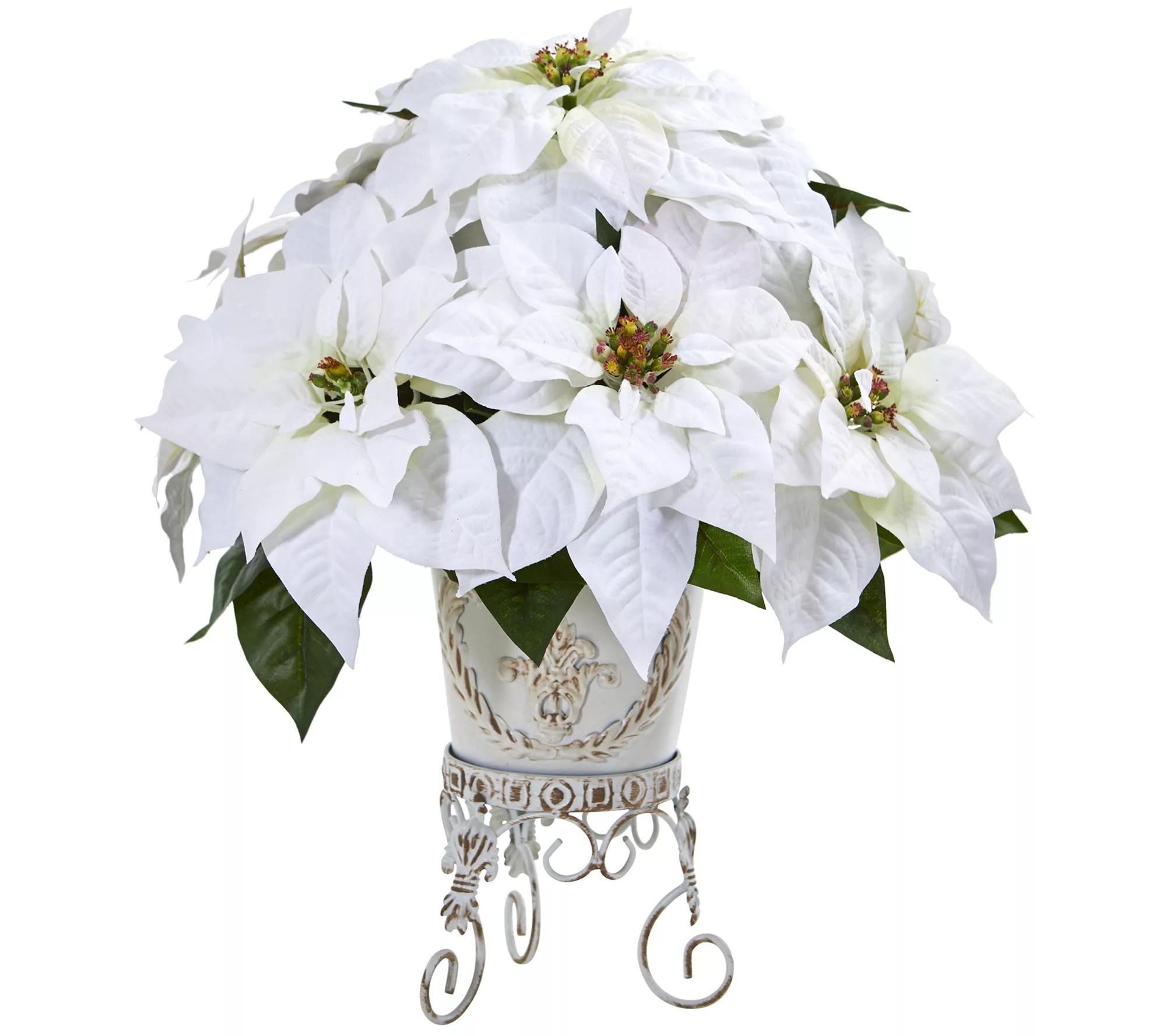 20" Poinsettia Artificial Arrangement Nearly Natural