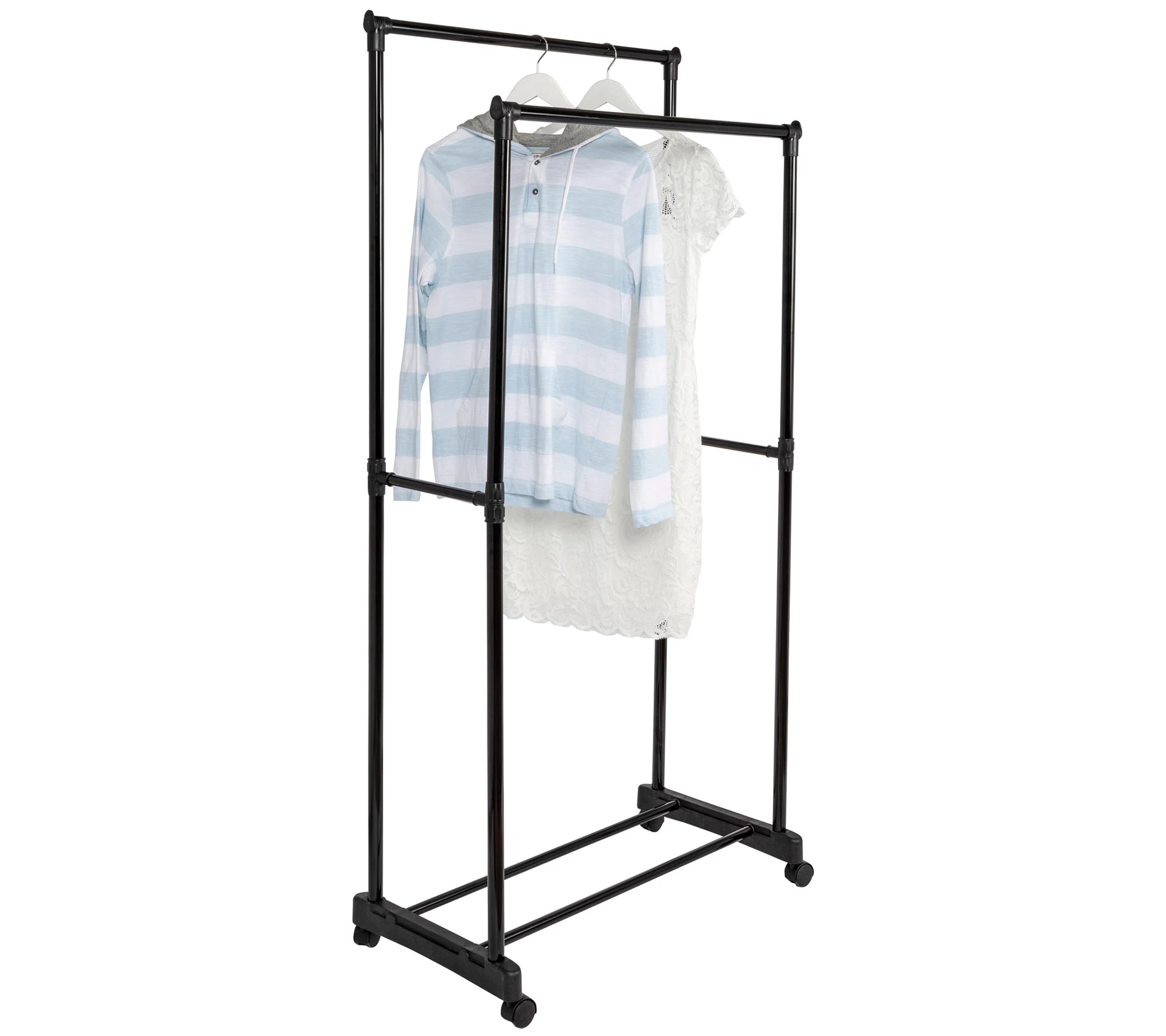 Honey Can Do Rolling Double Bar Garment Rack