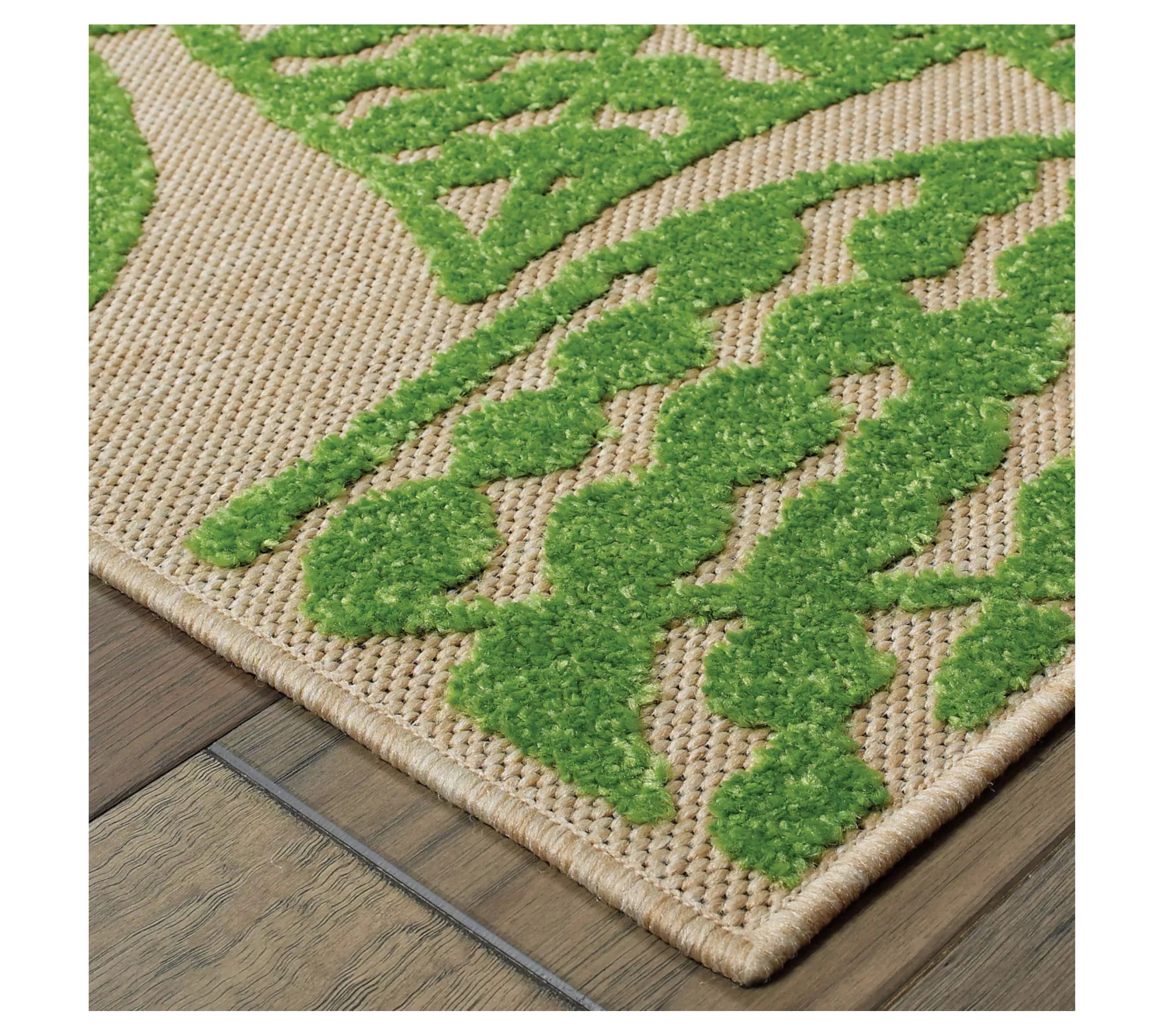 Veranda Living In/Out Green Floral Botanical 5'3"x7'6" Rug