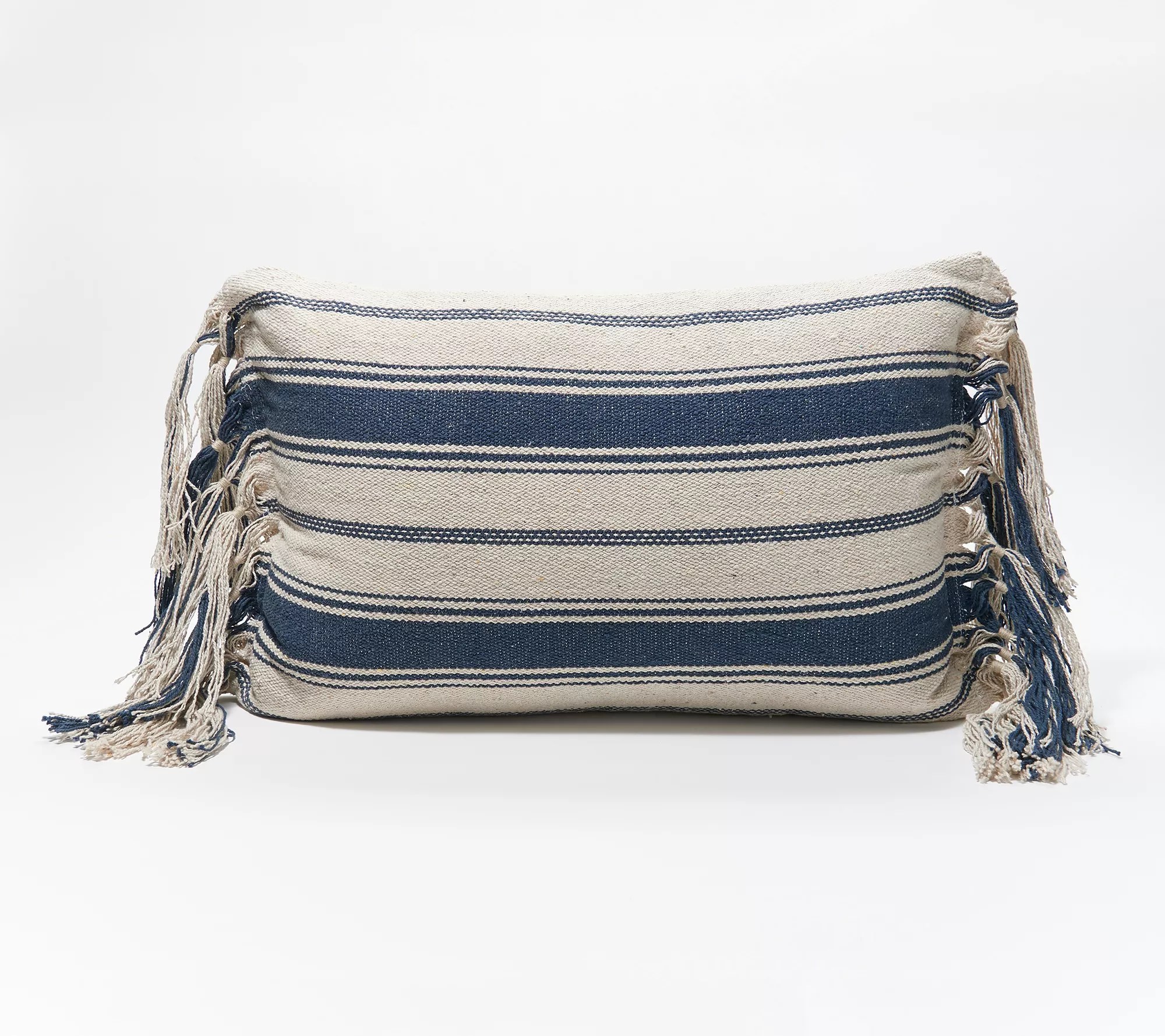 Stripe 13" x 19" Lumbar Pillow with Fringe by Lauren McBride