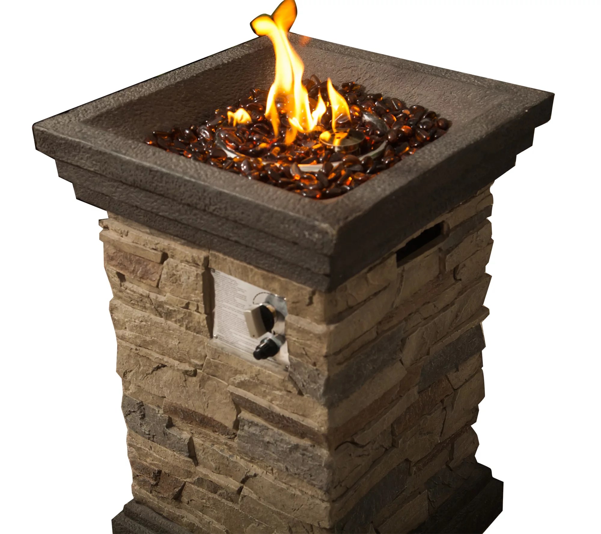 Teamson Home 20" Square Column Gas Fire Pit