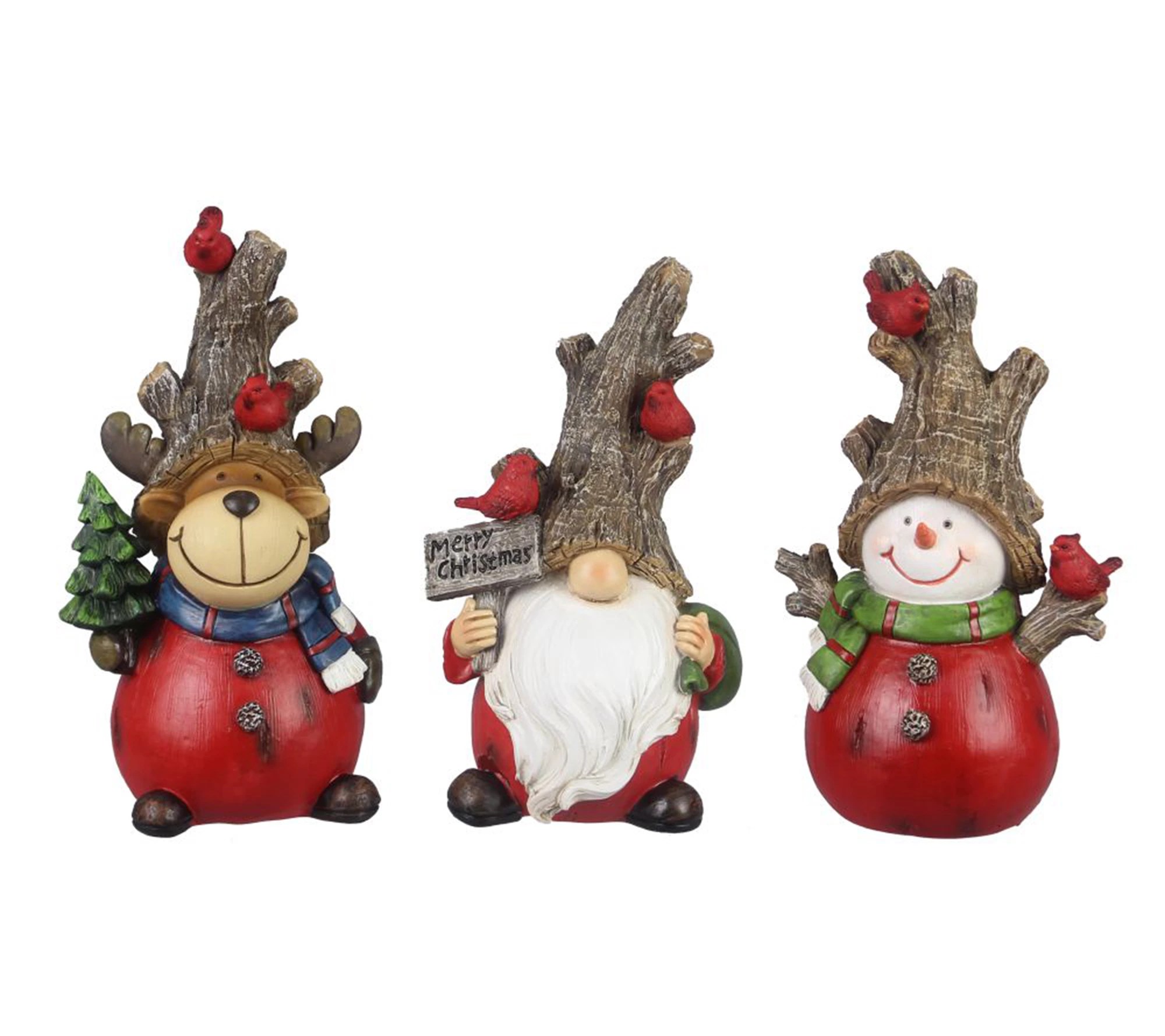 Young's assorted resin Christmas figurines (set of 3)