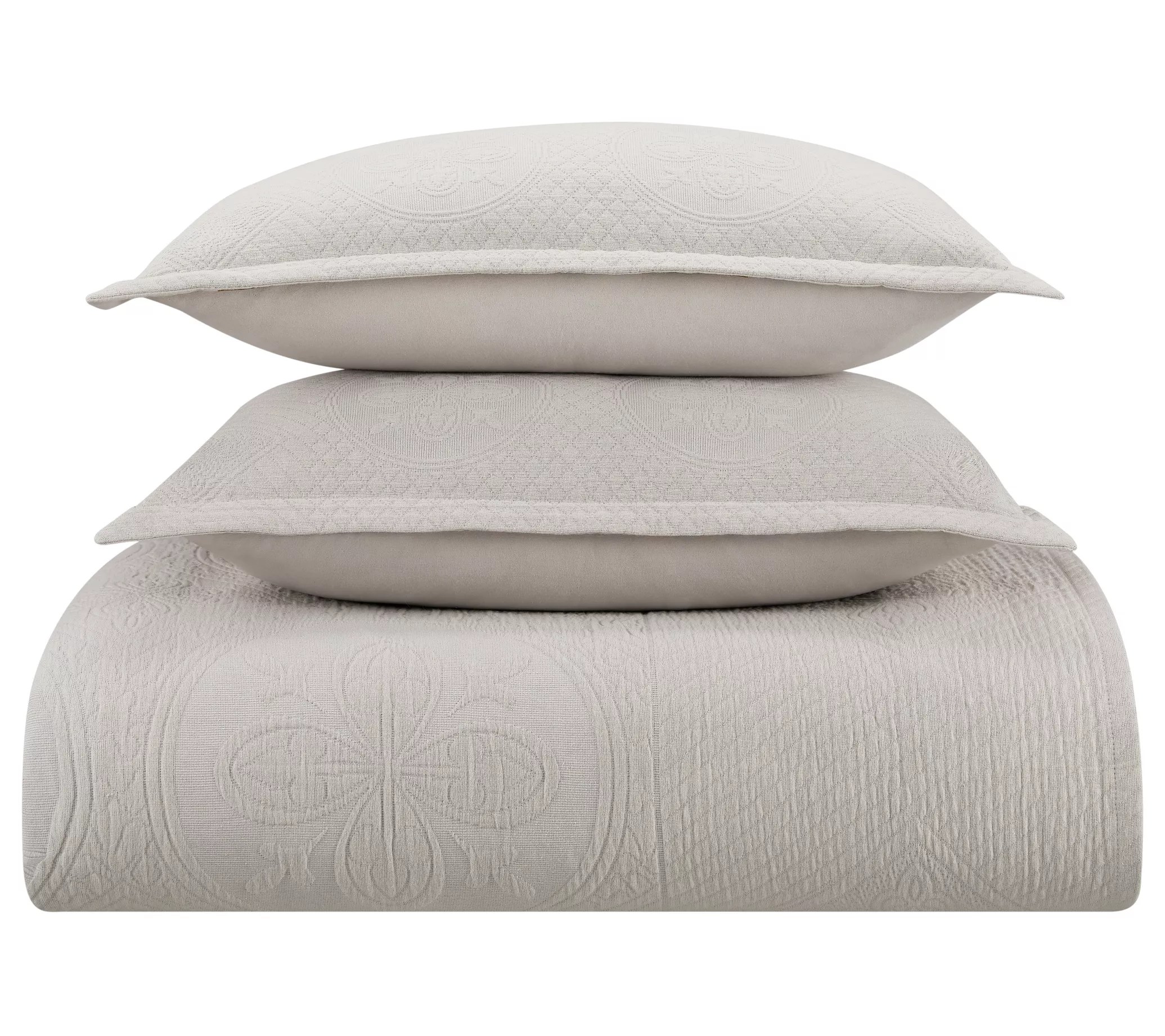 Waverly Matelasse Twin Cotton Oversized Bedspread Set Grey
