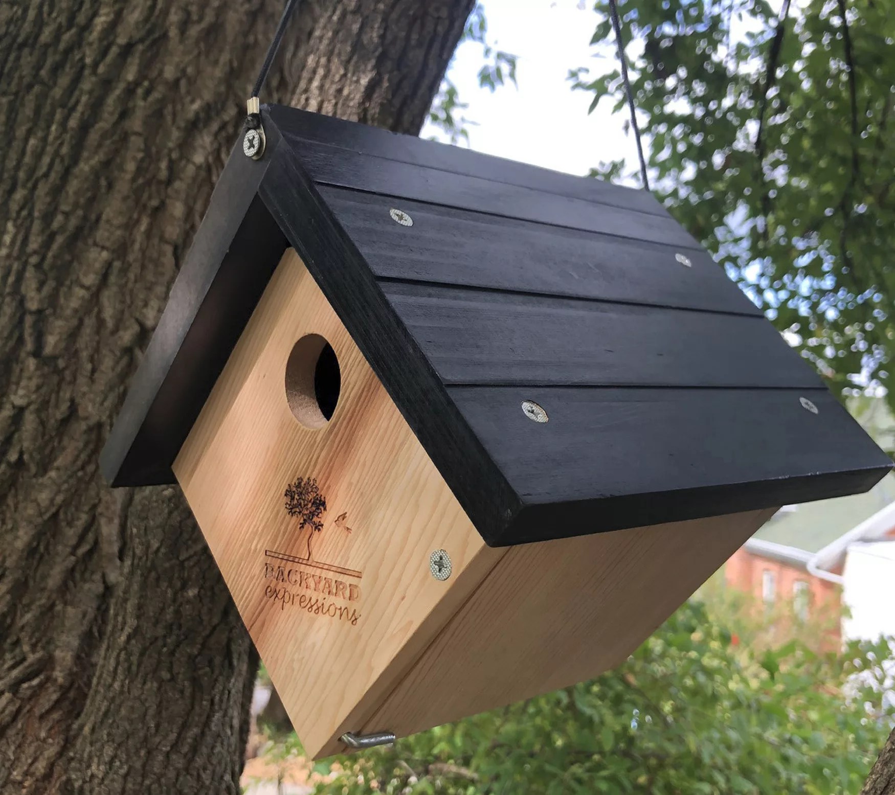 Backyard Expressions Cedar Wood Triangle Birdhouse